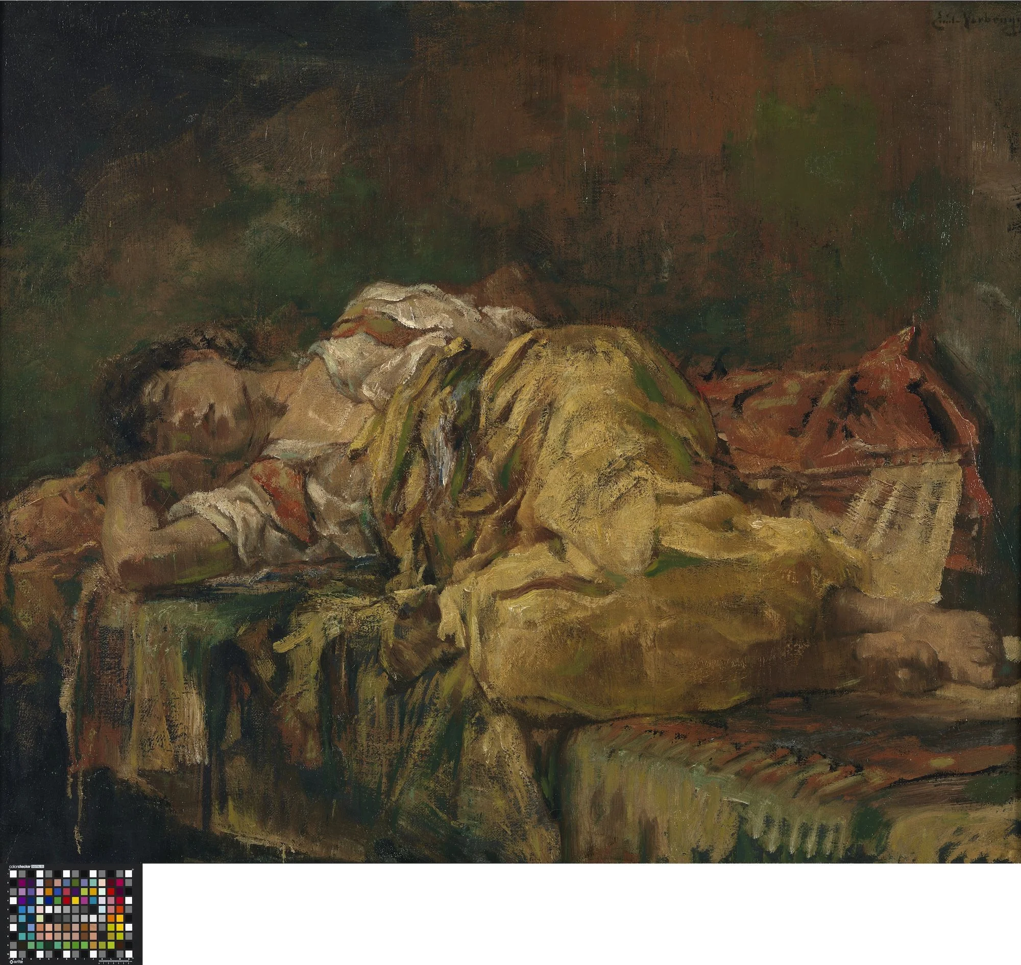 Dromerij, Arabisch meisje, by Emile Verbrugge, oil, 1856