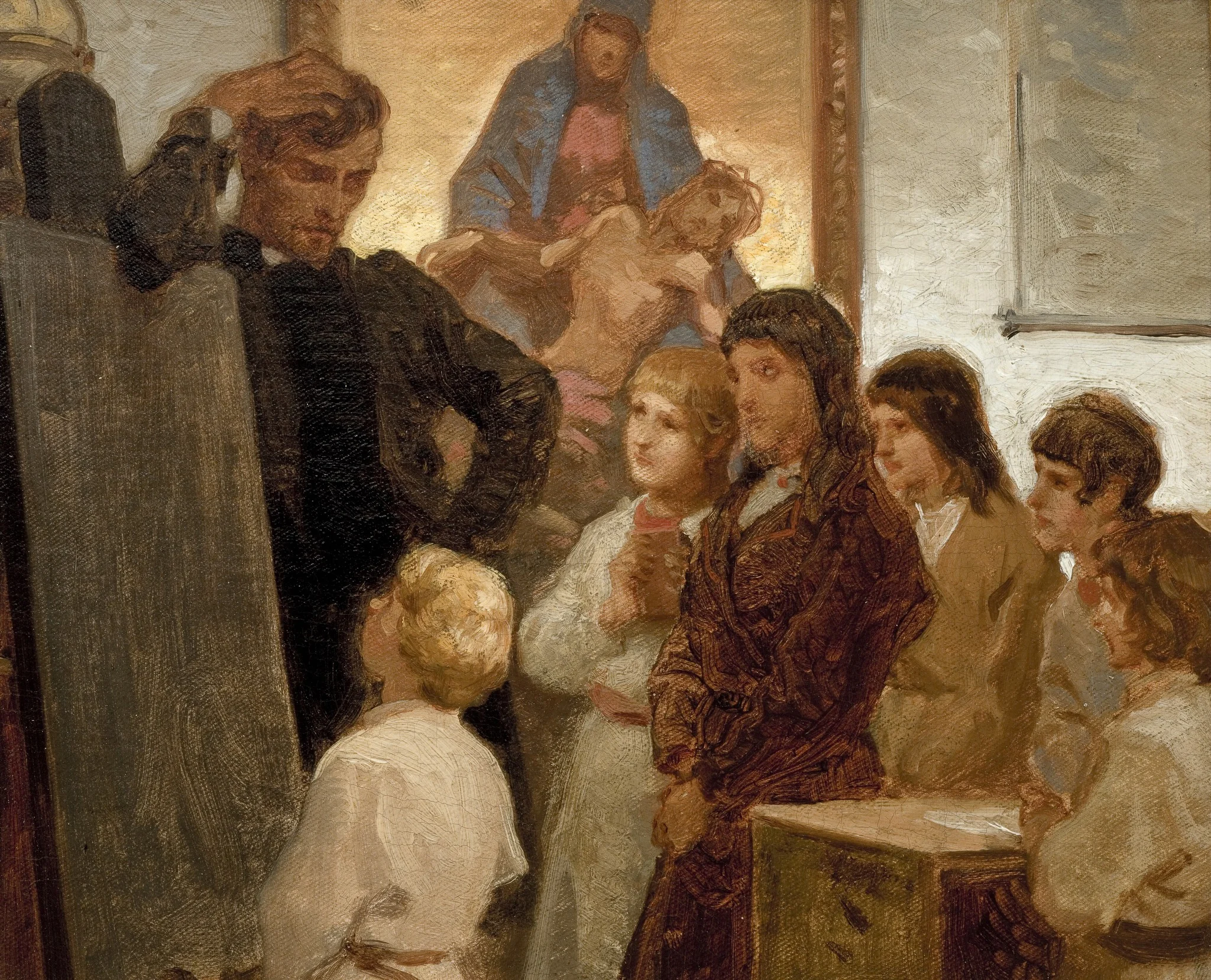 Village School at Wróblewice, by Artur Grottger, unspecified, 1865
