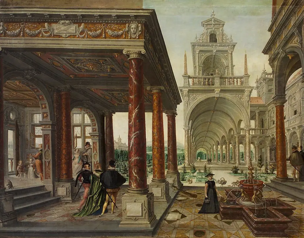 Love garden with elegant figures
