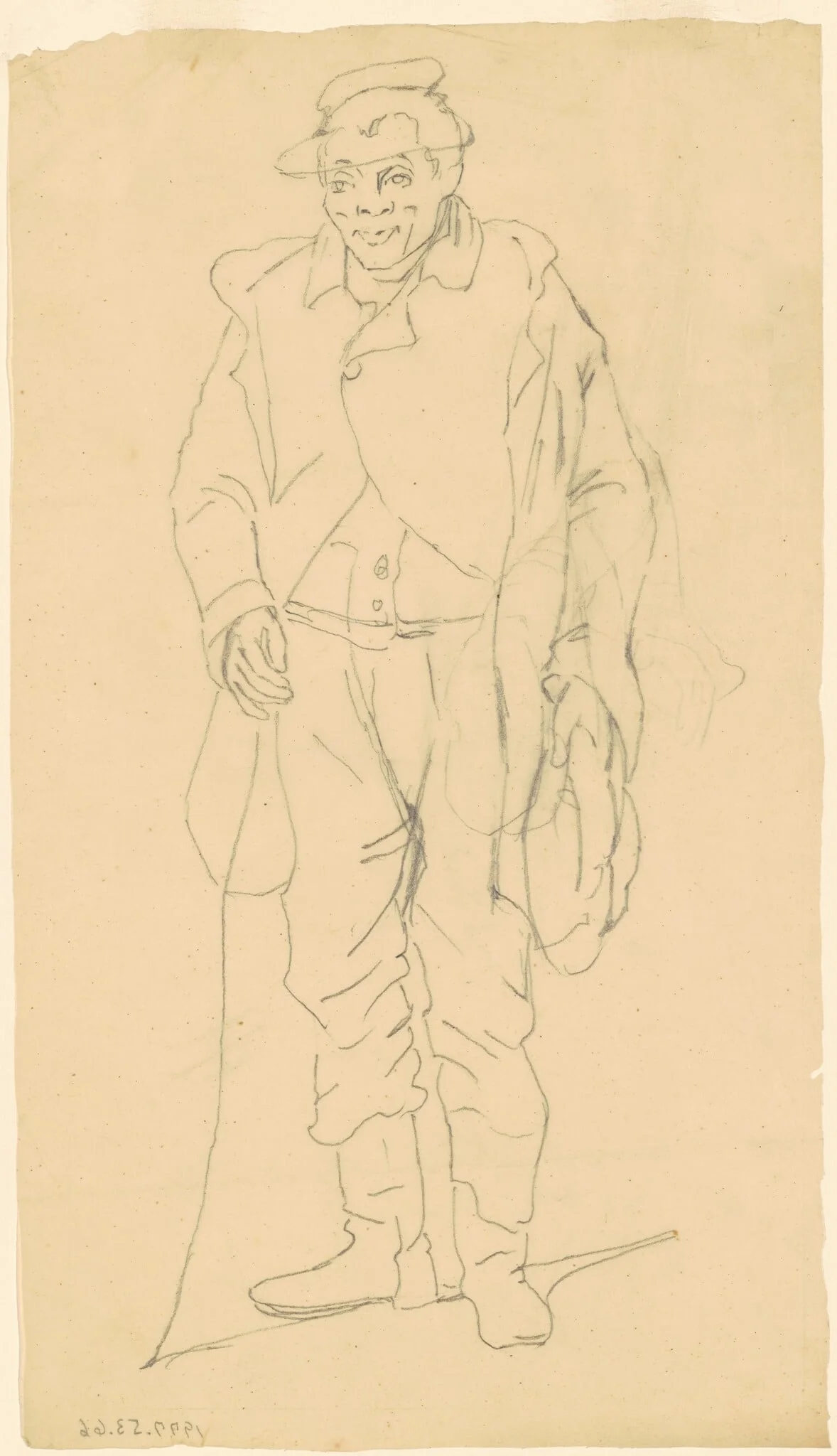 African-American Figure, by James Goodwyn Clonney, graphite, 1845