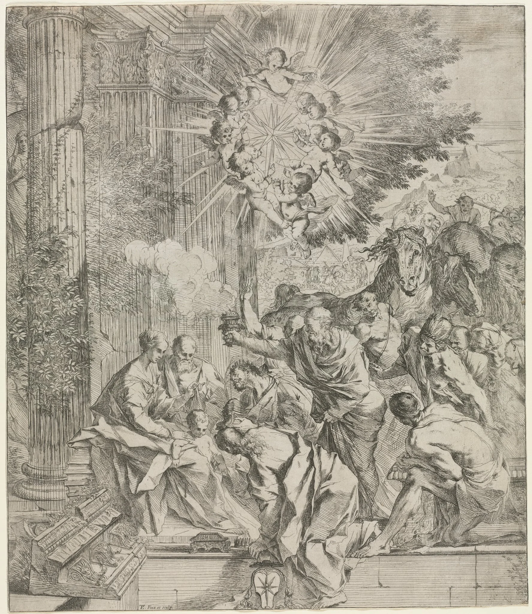 Adoration of the Magi, by Pietro Testa, 1637
