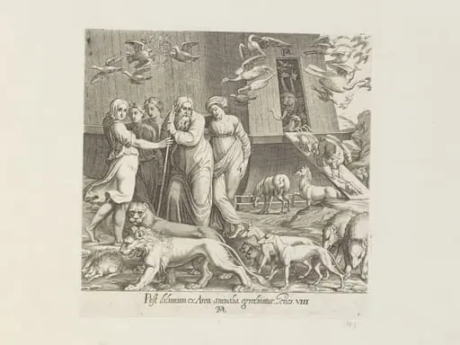 Noah and his family leaving the Ark