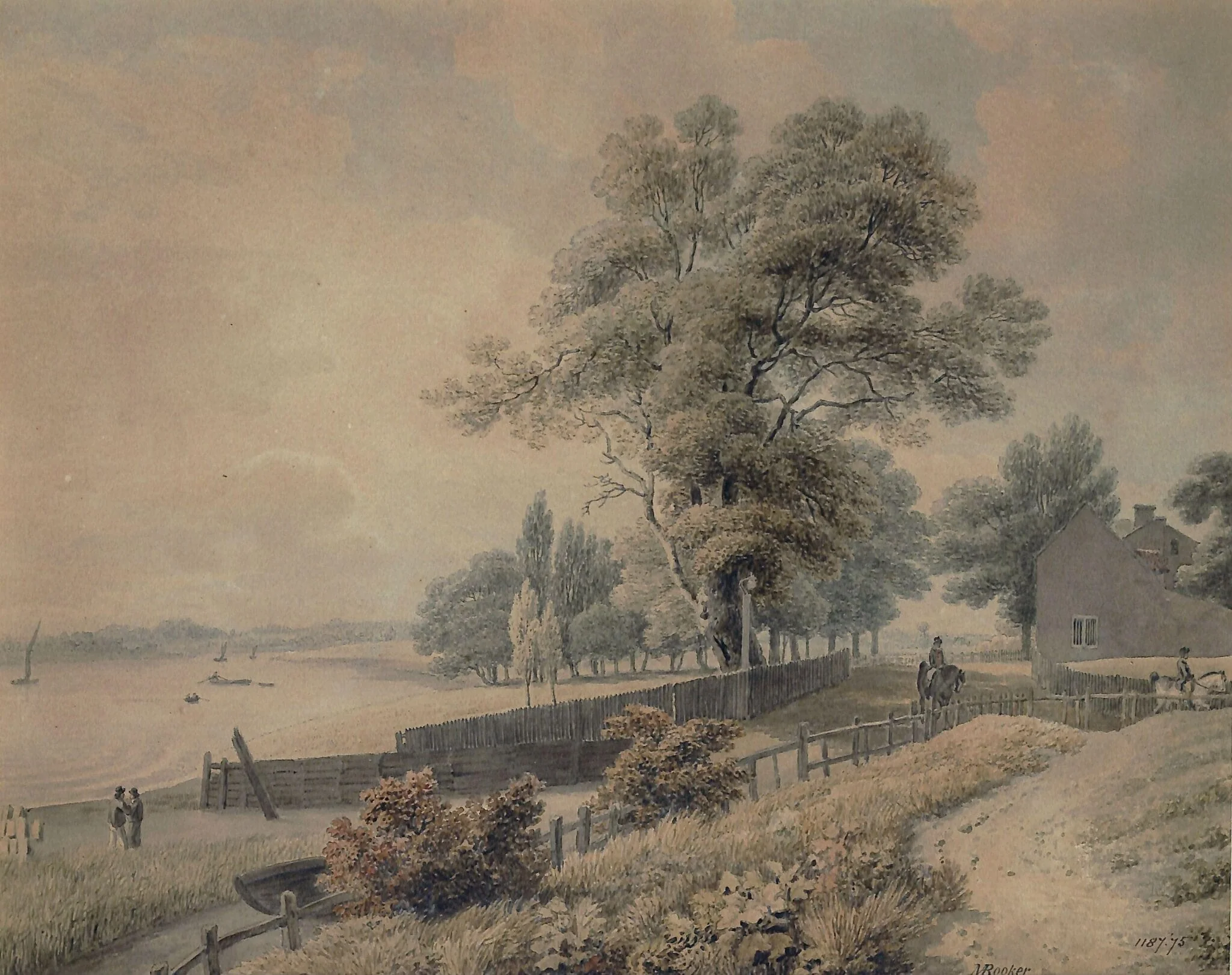 Lord Cremorne's Villa, Chelsea, by Rooker, watercolor, 1760
