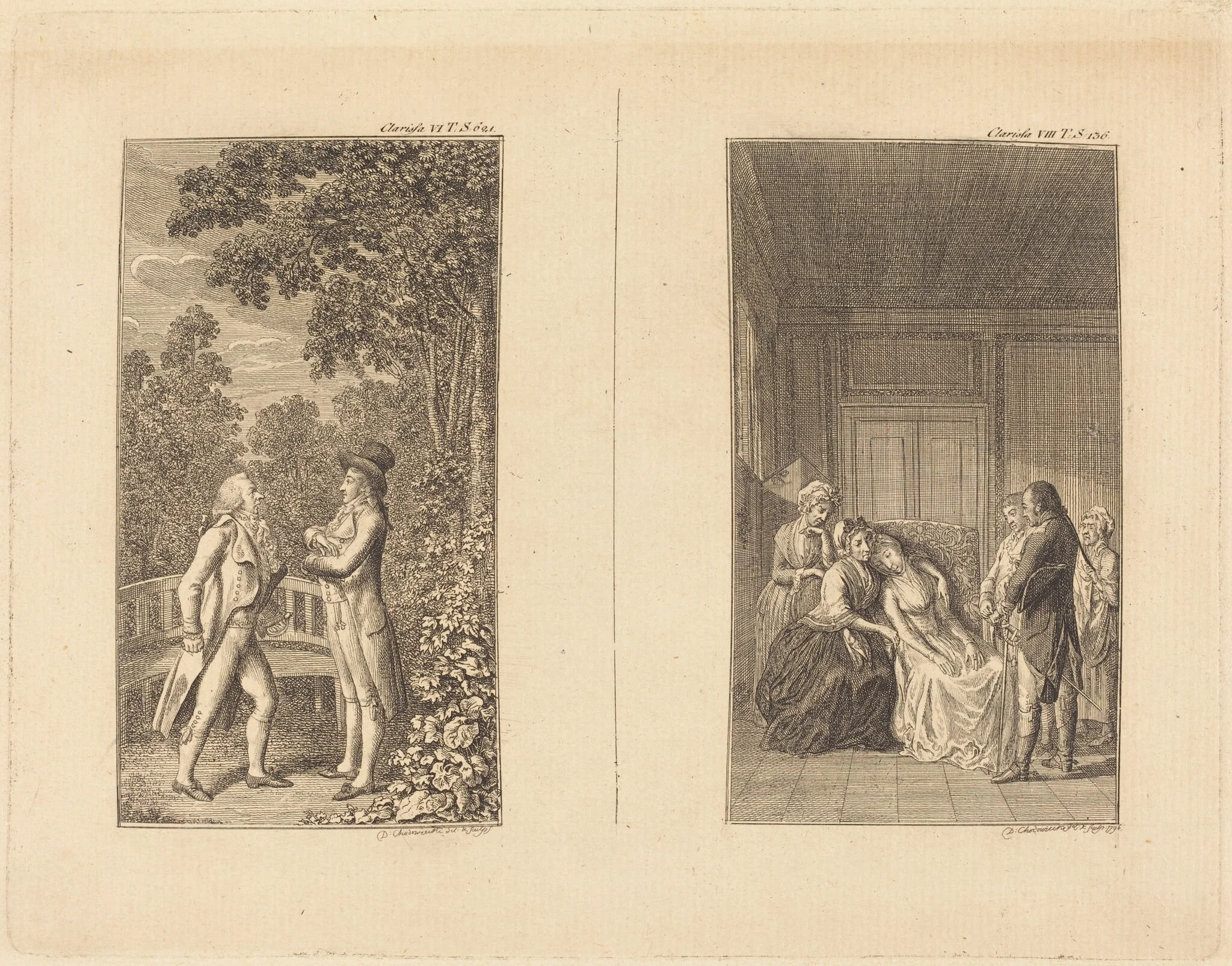 Clarissa, by Daniel Nikolaus Chodowiecki, ink, 1796