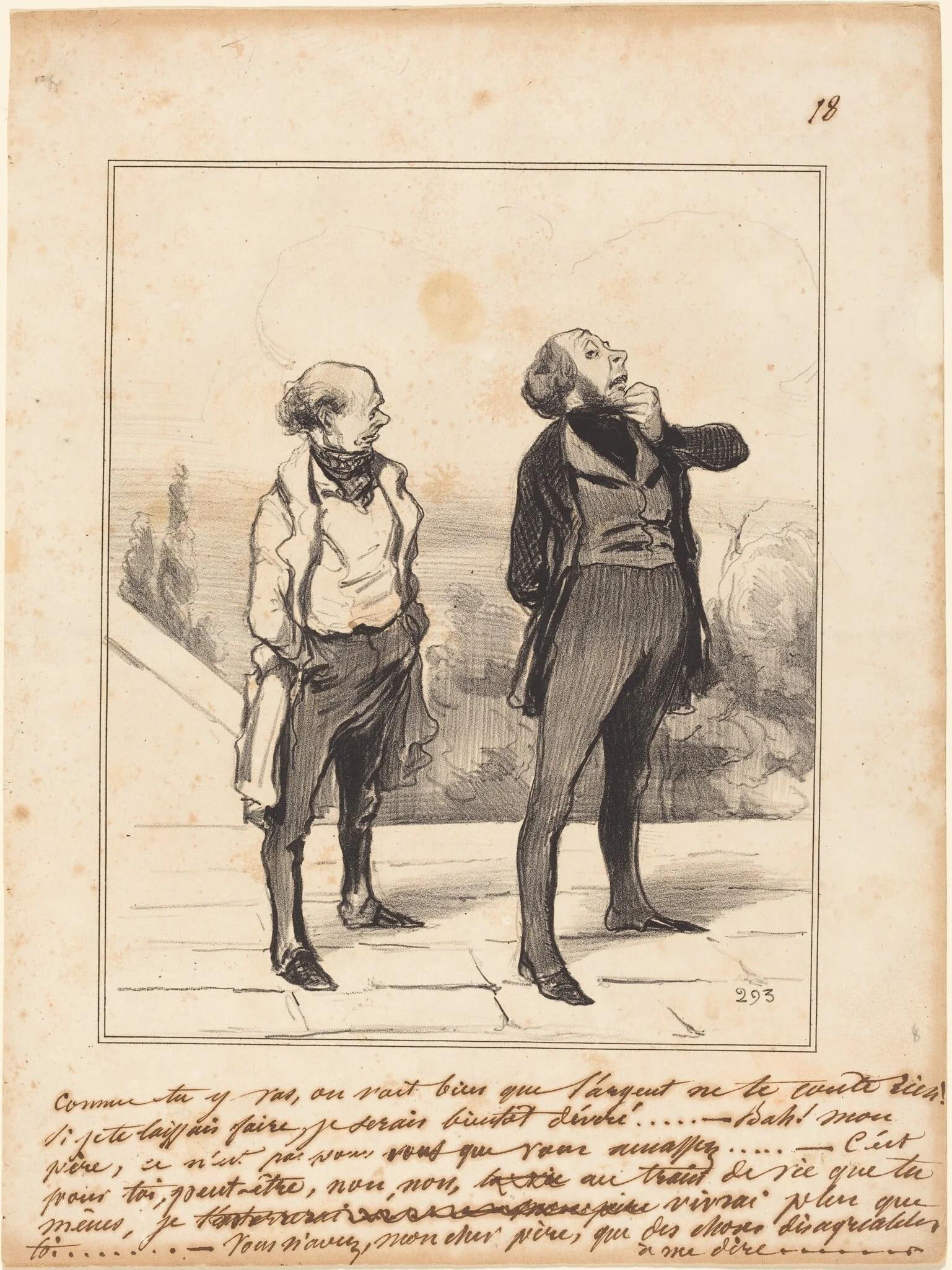Comme tu y vas..., by Honoré Daumier, ink, 1841