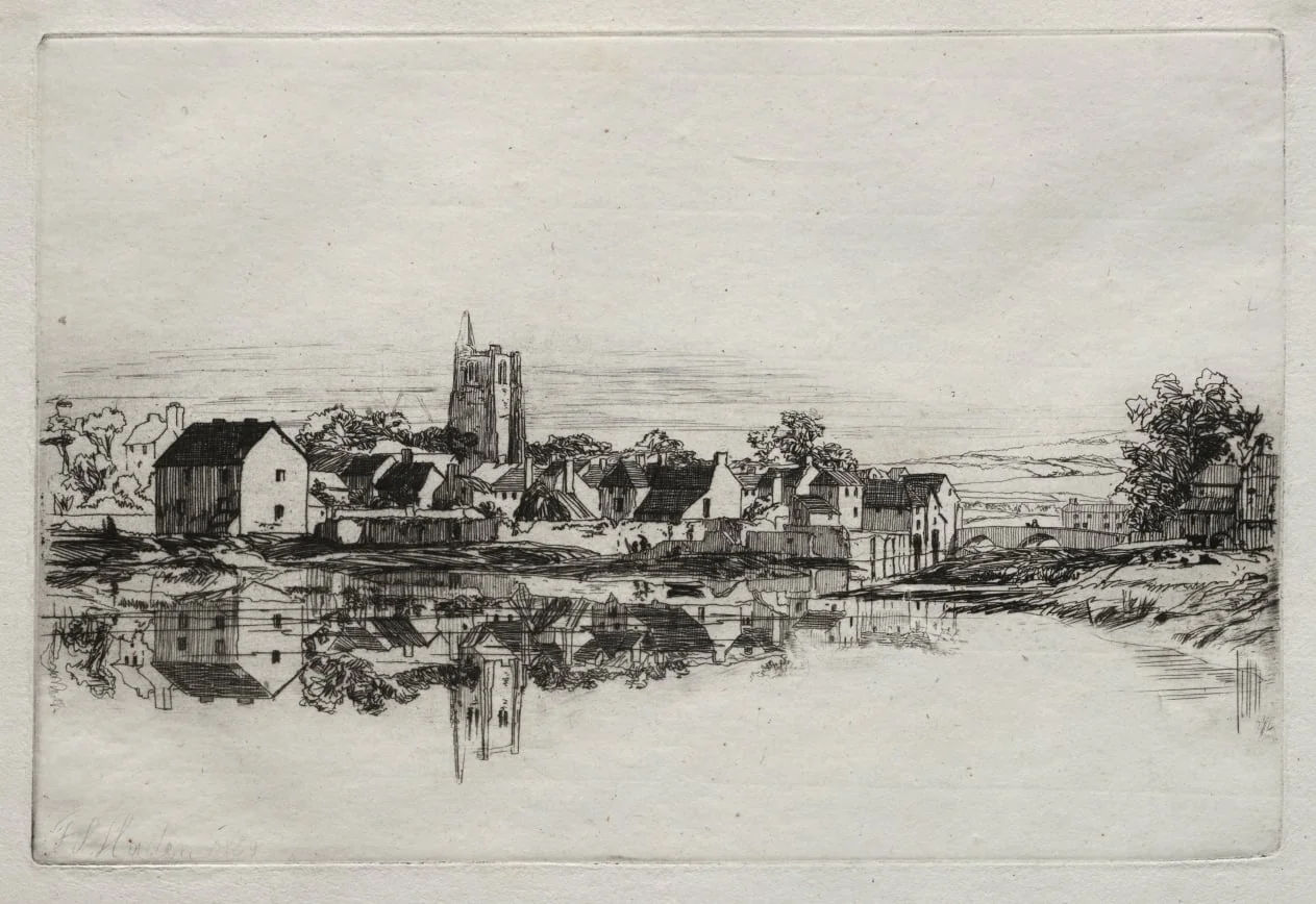 Kidwelly Town, by Francis Seymour Haden, 1859