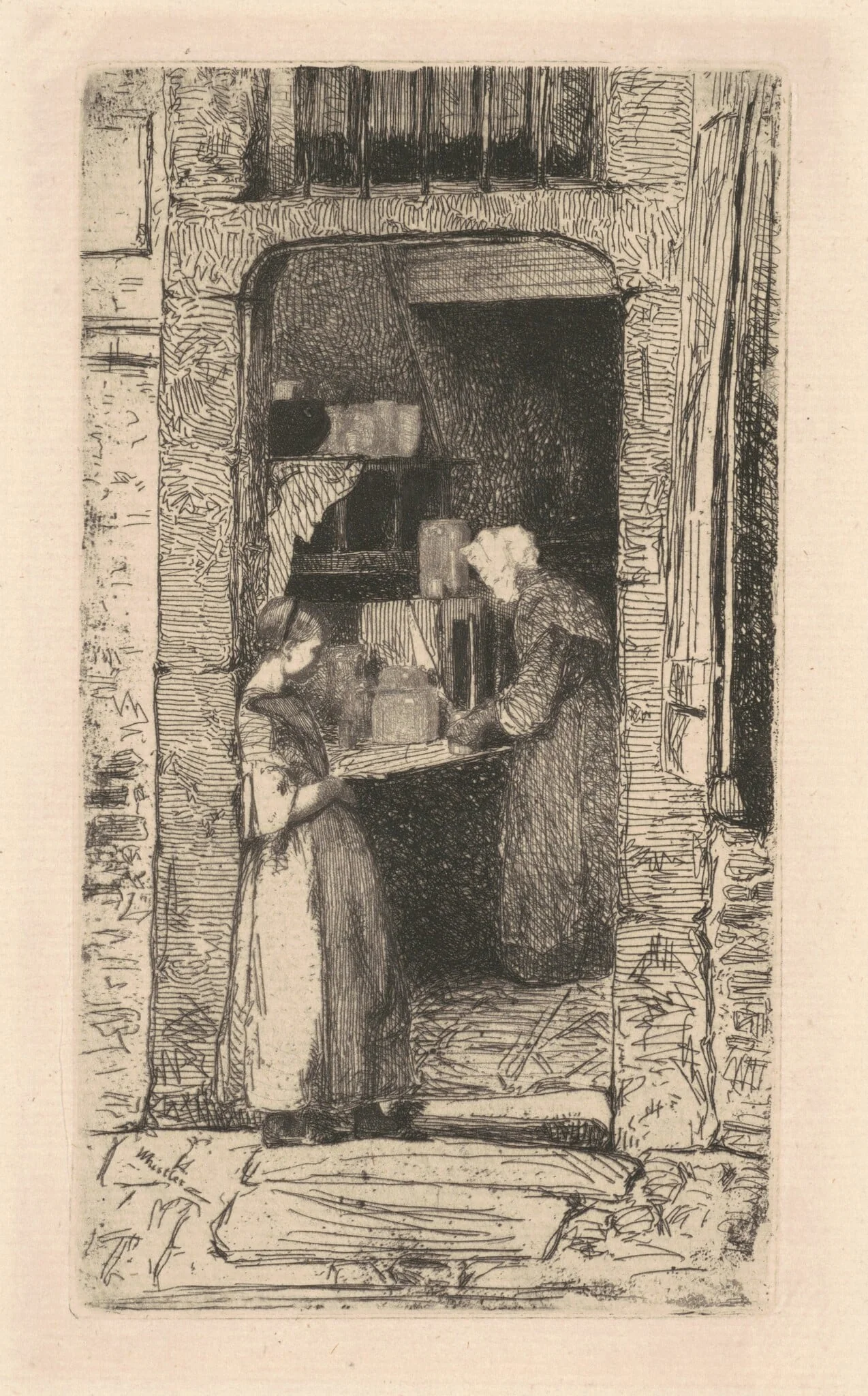 La Marchande de Moutarde, by James McNeill Whistler, ink, 1858