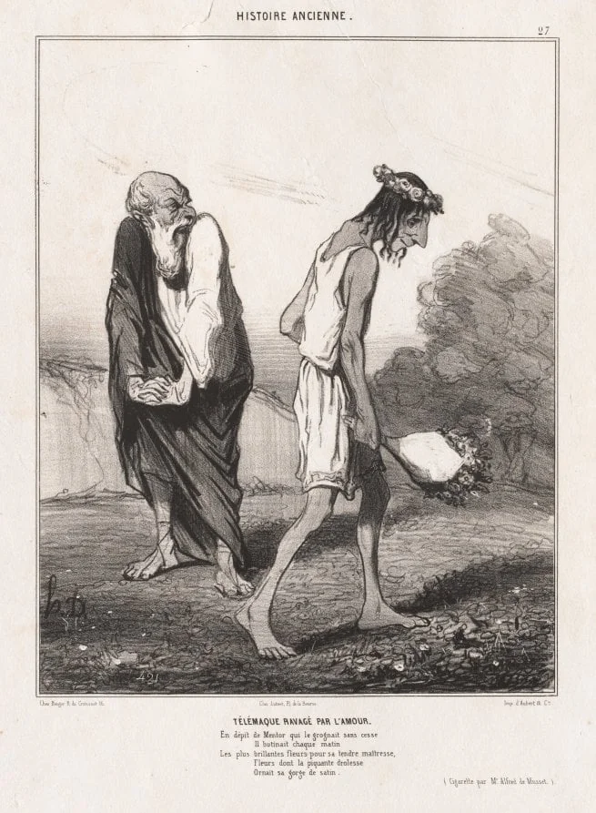 Telemachus Ravaged by Love, by Honoré Daumier, 1842
