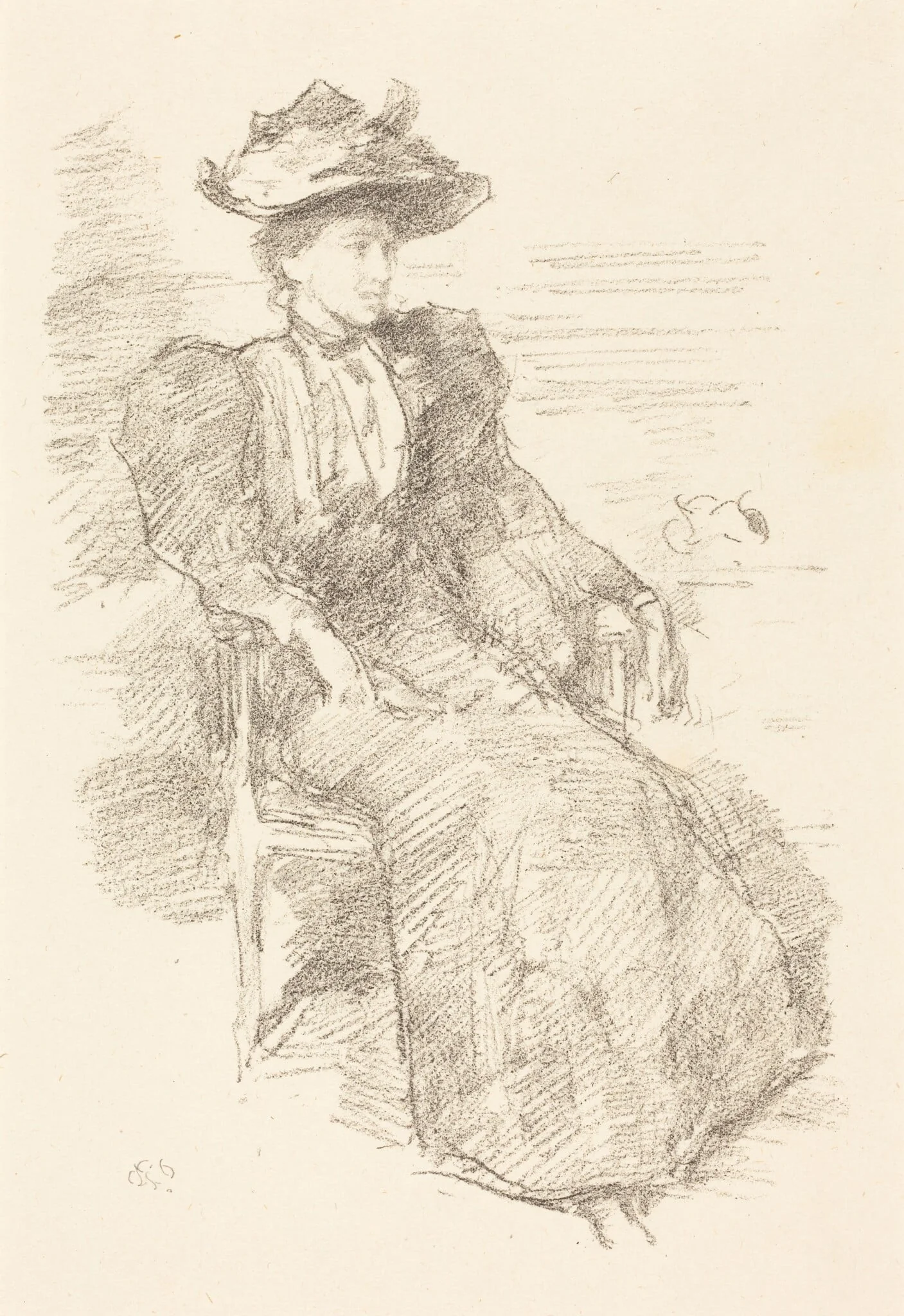 A Portrait: Mildred Howells, by James McNeill Whistler, ink, 1895