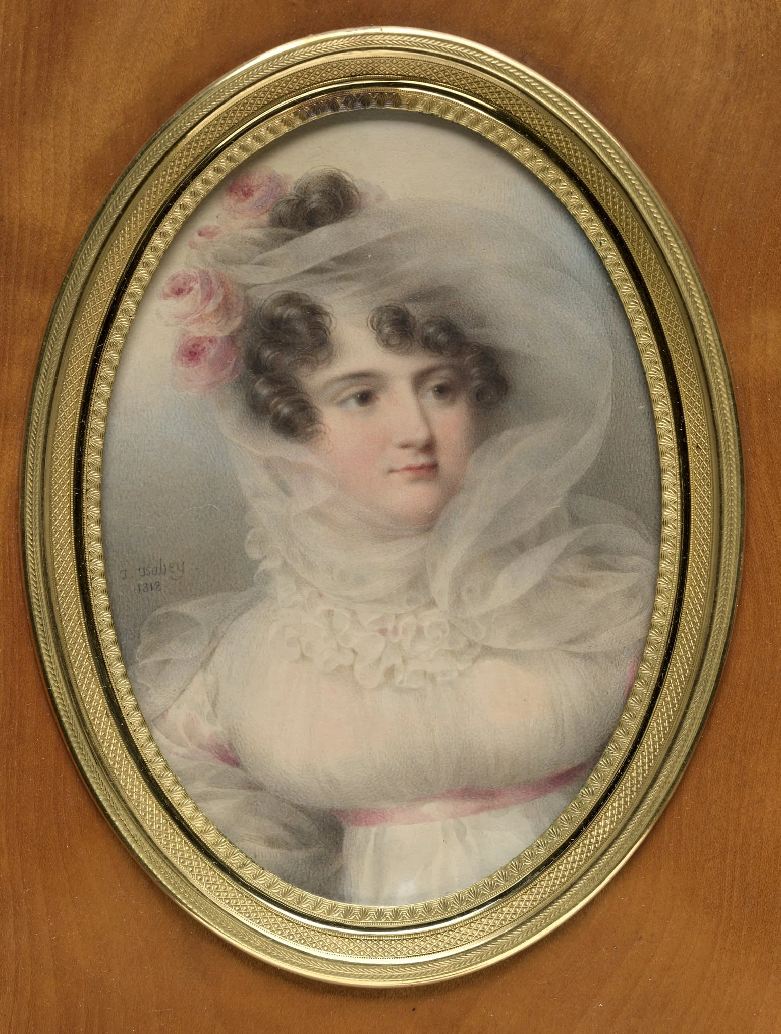 Portrait of Hortense de Perregaux, Duchess of Ragusa, by Jean-Baptiste Isabey, unspecified, 1818
