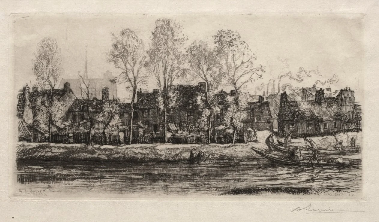 Amiens, the Banks of the Somme, by Auguste Lepère, 1907