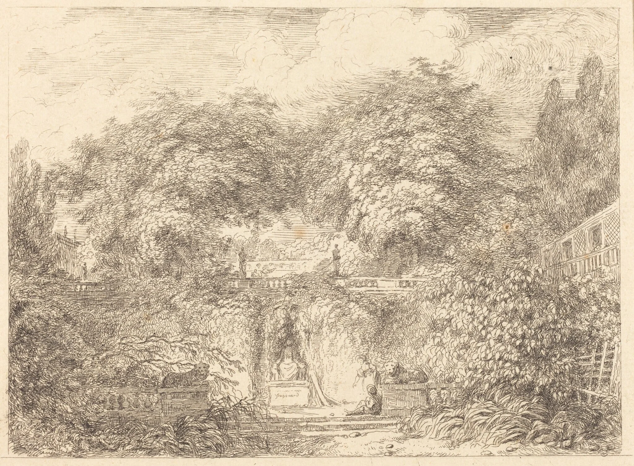 The Little Park (Le petit parc), by Jean Honoré Fragonard, ink, 1763