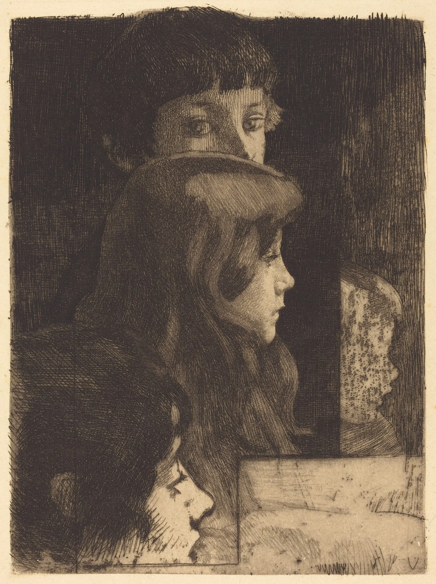 A Family (Une famille), by Paul-Albert Besnard, ink, 1890