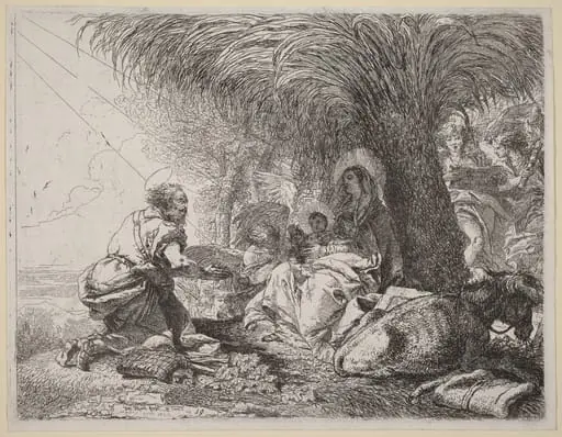 The Rest on the Flight with Joseph in Adoration