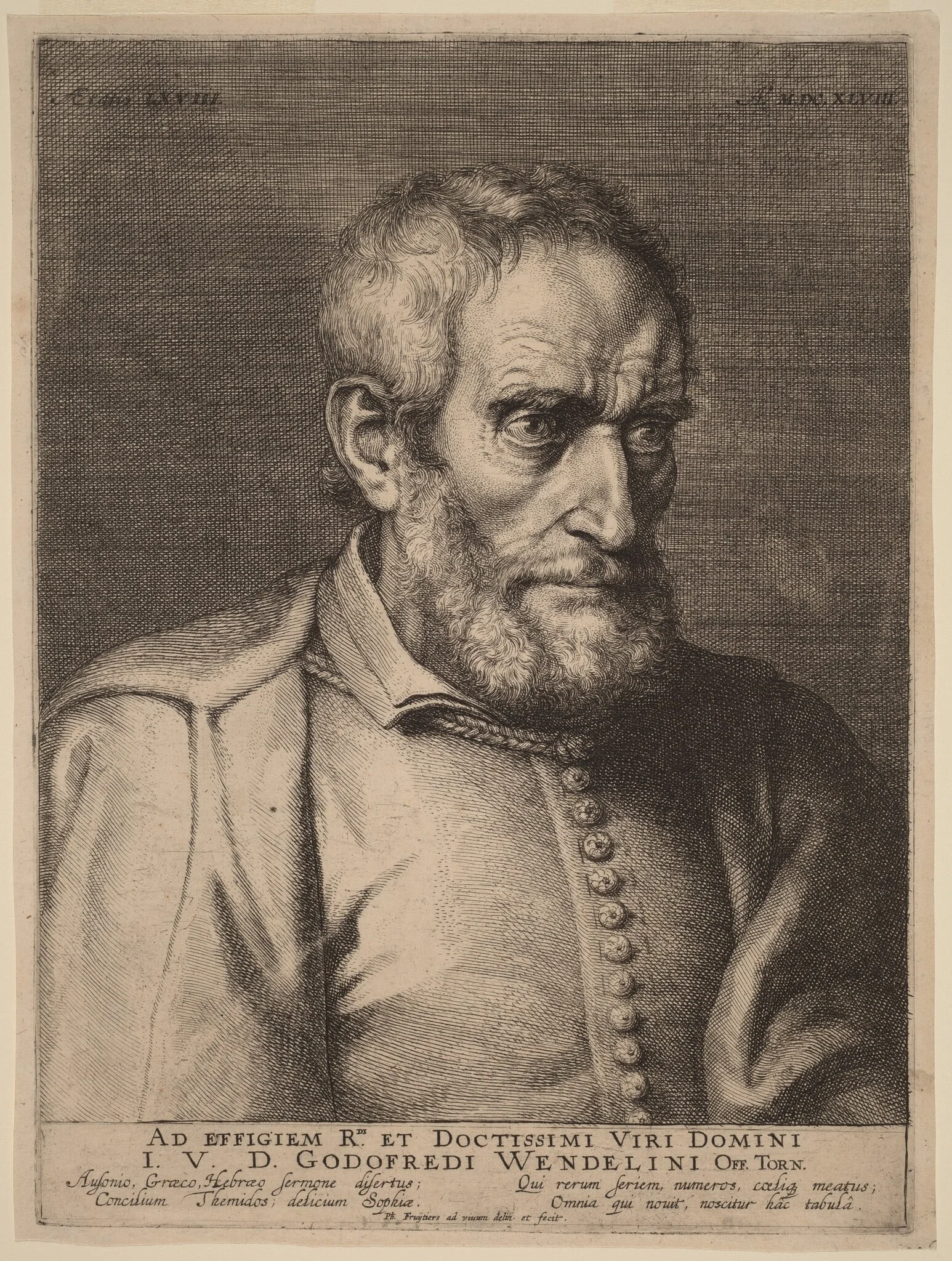 Godefroy Wendelin, by Philip Fruytiers, ink, 1648