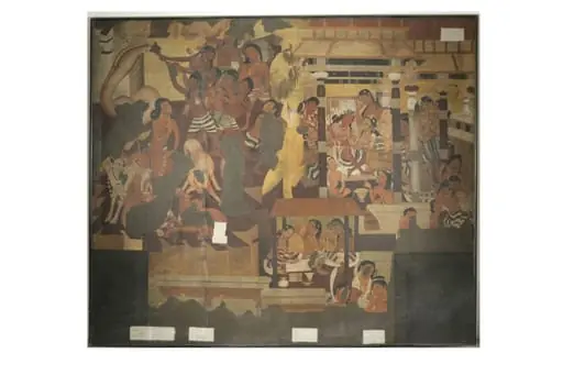 Copy of painting inside the caves of Ajanta (cave 1)