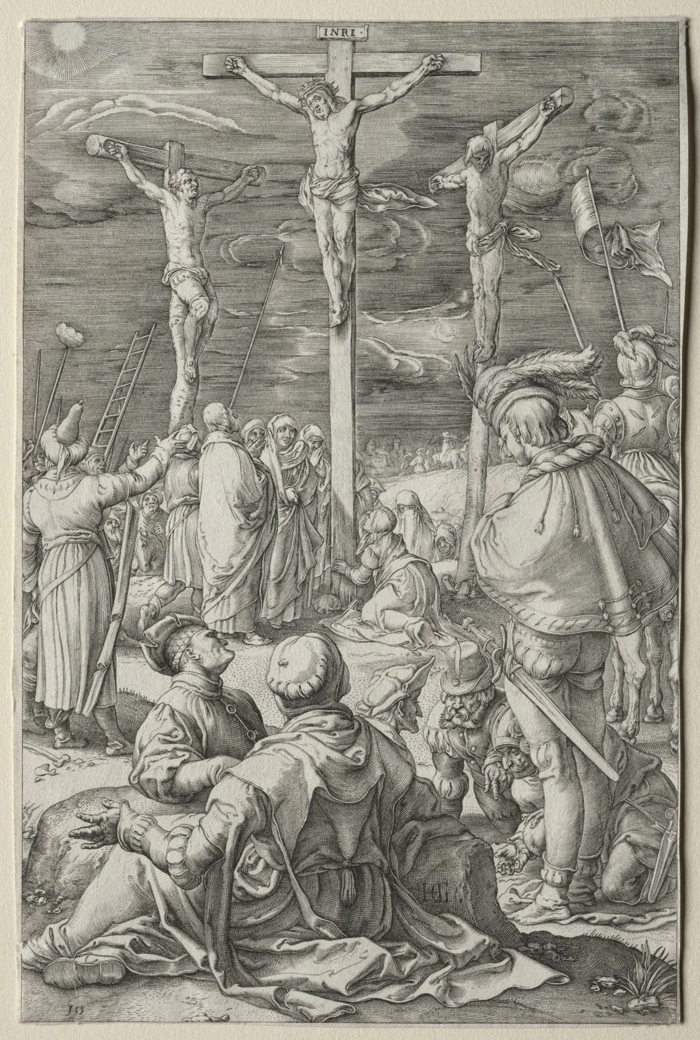 The Passion: Christ of the Cross between the Two Thieves, by Hendrik Goltzius, 1597