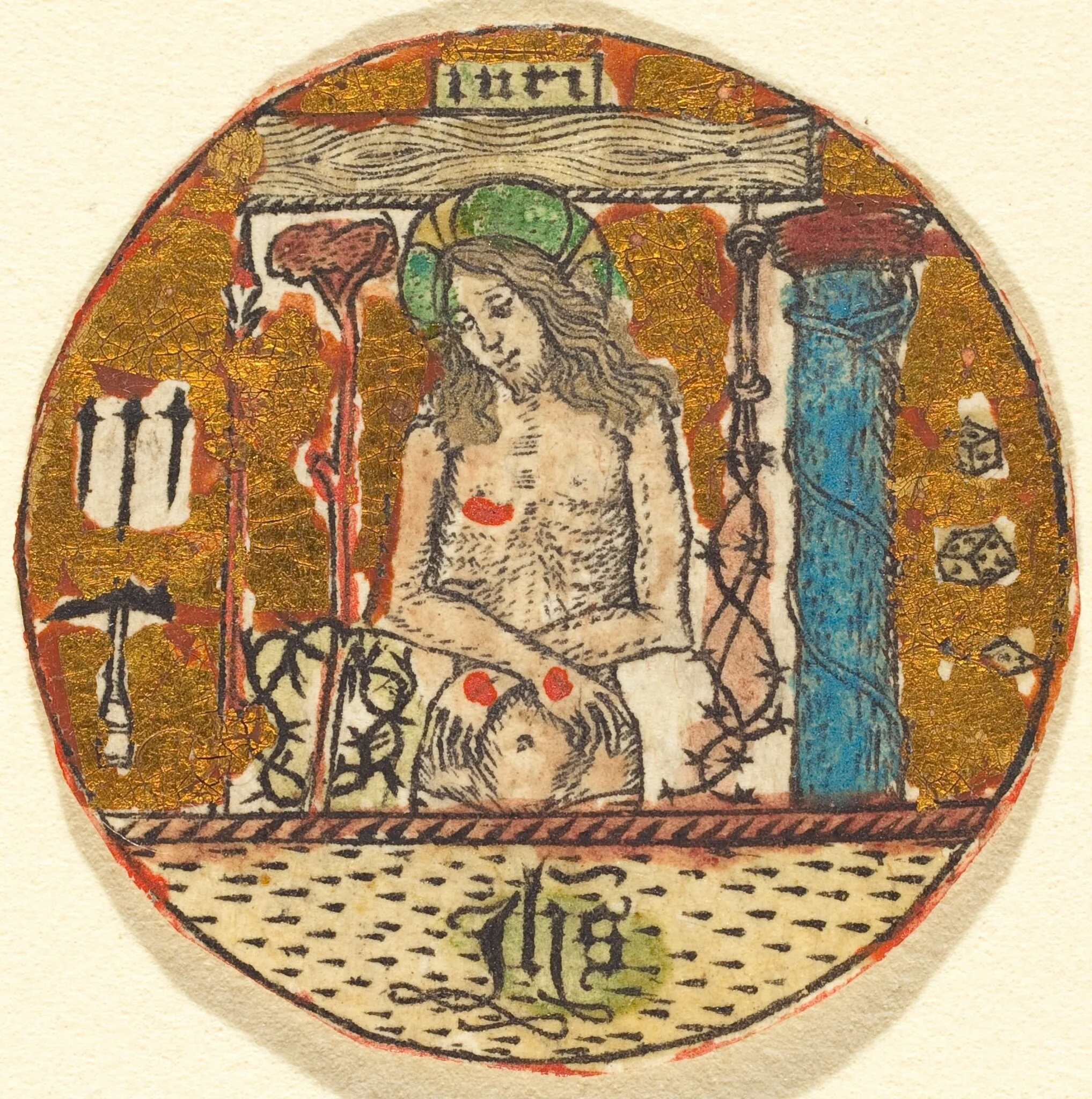 Christ as the Man of Sorrows, by German 15th Century, ink, 1455