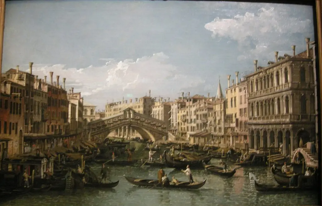 Grand Canal looking north-east to the Rialto Bridge