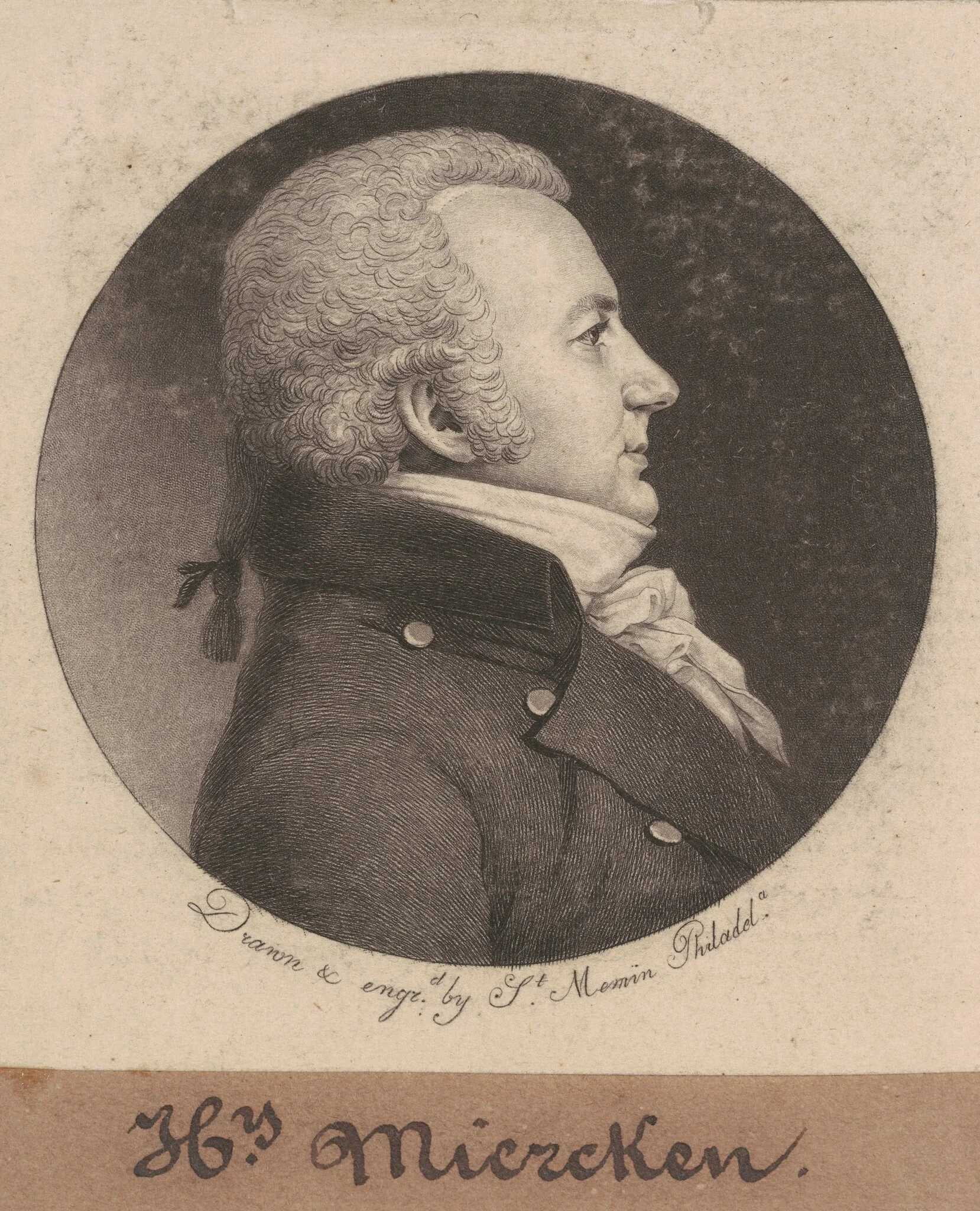 Henry Miercken, by Charles Balthazar Julien Févret de Saint-Mémin, ink, 1800