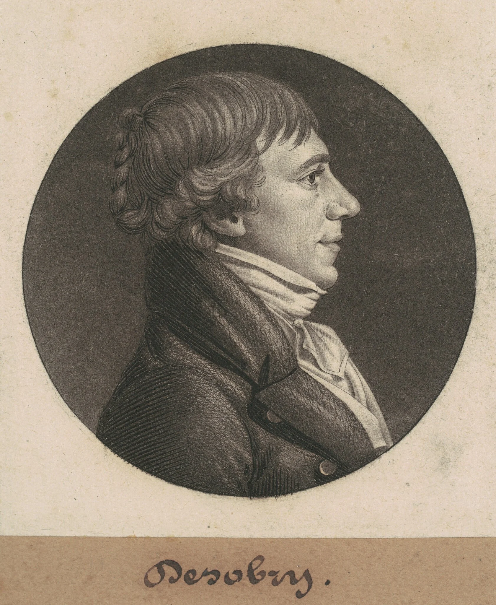 Desobry, by Charles Balthazar Julien Févret de Saint-Mémin, ink, 1803