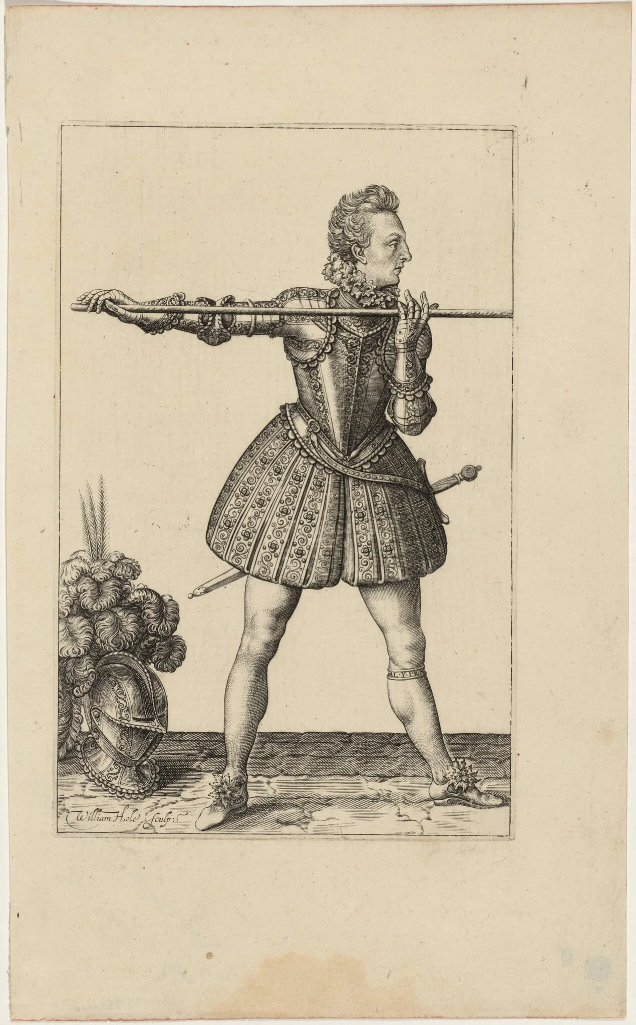 Prince Henry With the Pike, by William Hole, ink, 1612