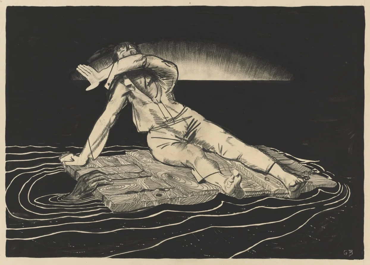 On a Raft, by George Bellows, 1912