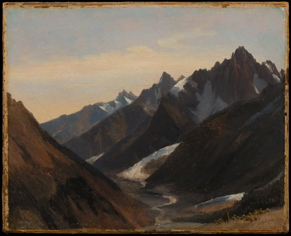 View of The Chamonix Valley. Study, by Auguste-Xavier Leprince, unspecified, 1825