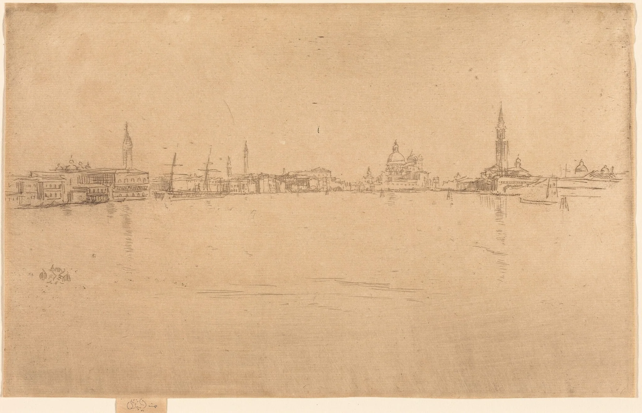 Salute Dawn, by James McNeill Whistler, ink, 1880