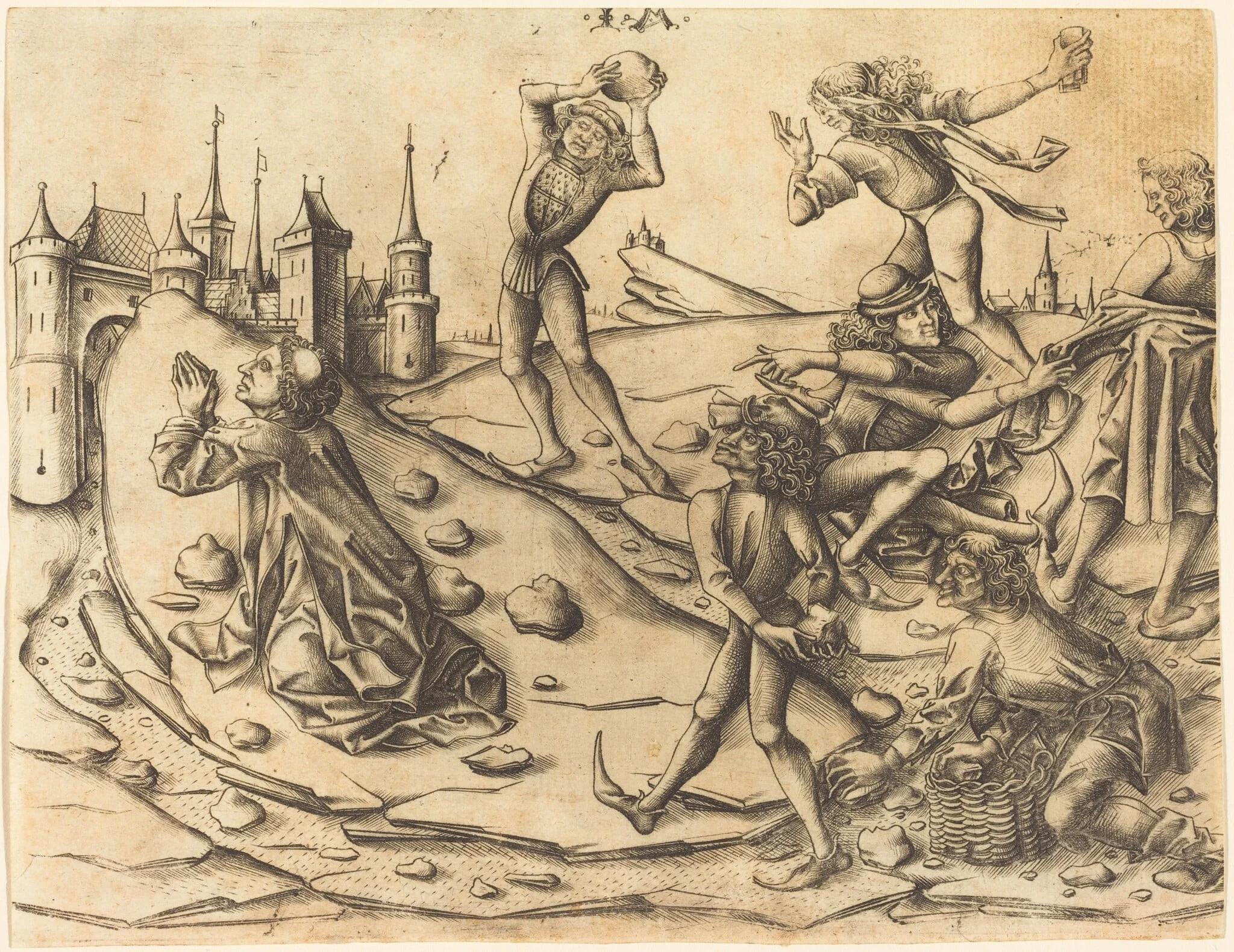 The Stoning of Saint Stephen, by Israhel van Meckenem, ink, 1470