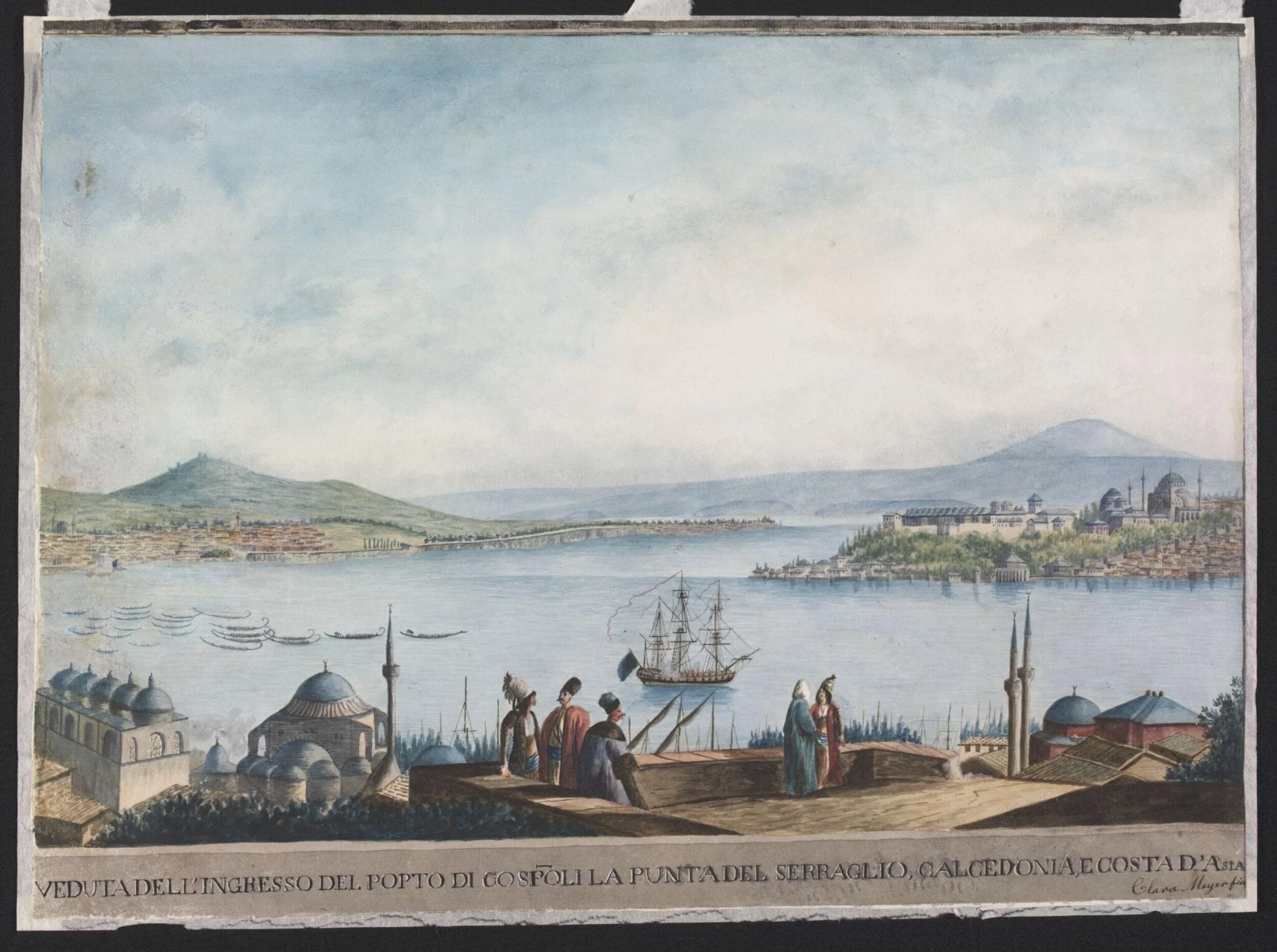 Entrance to the Port of Constantinople, by Clara Mayer, watercolor, 1794