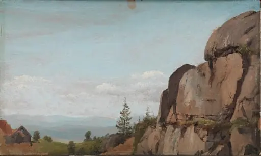 Norwegian Landscape with Rocks in the Foreground
