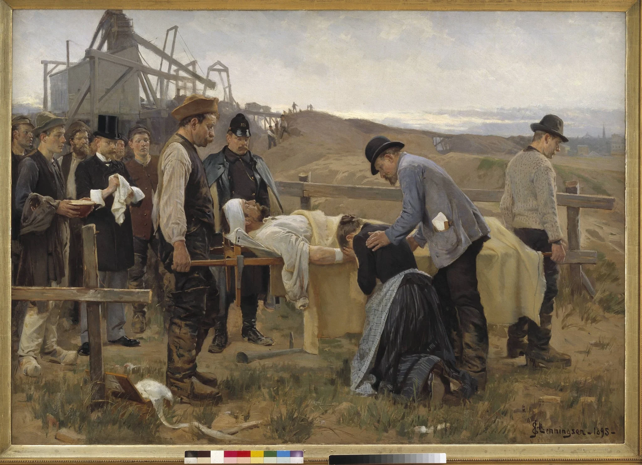 A Wounded Workman, by Unknown, 1895
