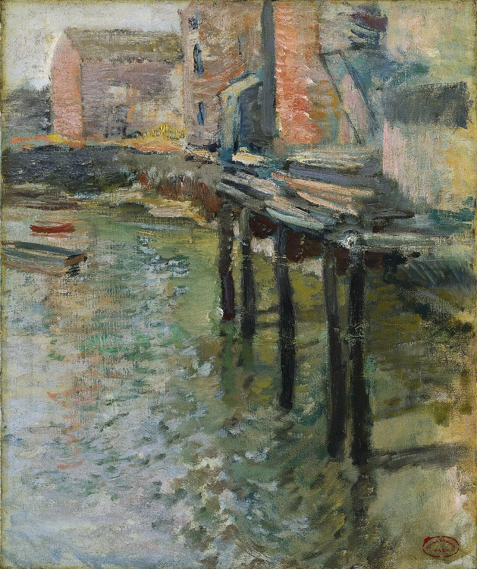 Deserted Wharf (The Old Mill at Cos Cob), by John Henry Twachtman, unspecified, 1899
