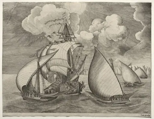 Sailing Vessels: A Fleet of Galleys Escorted by a Caravel