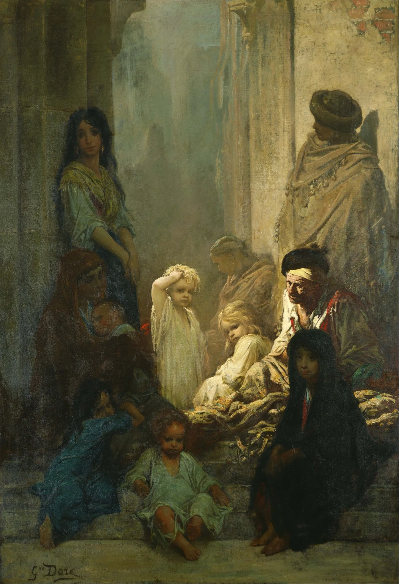 La Siesta, Memory of Spain, by Gustave Doré, oil, 1868
