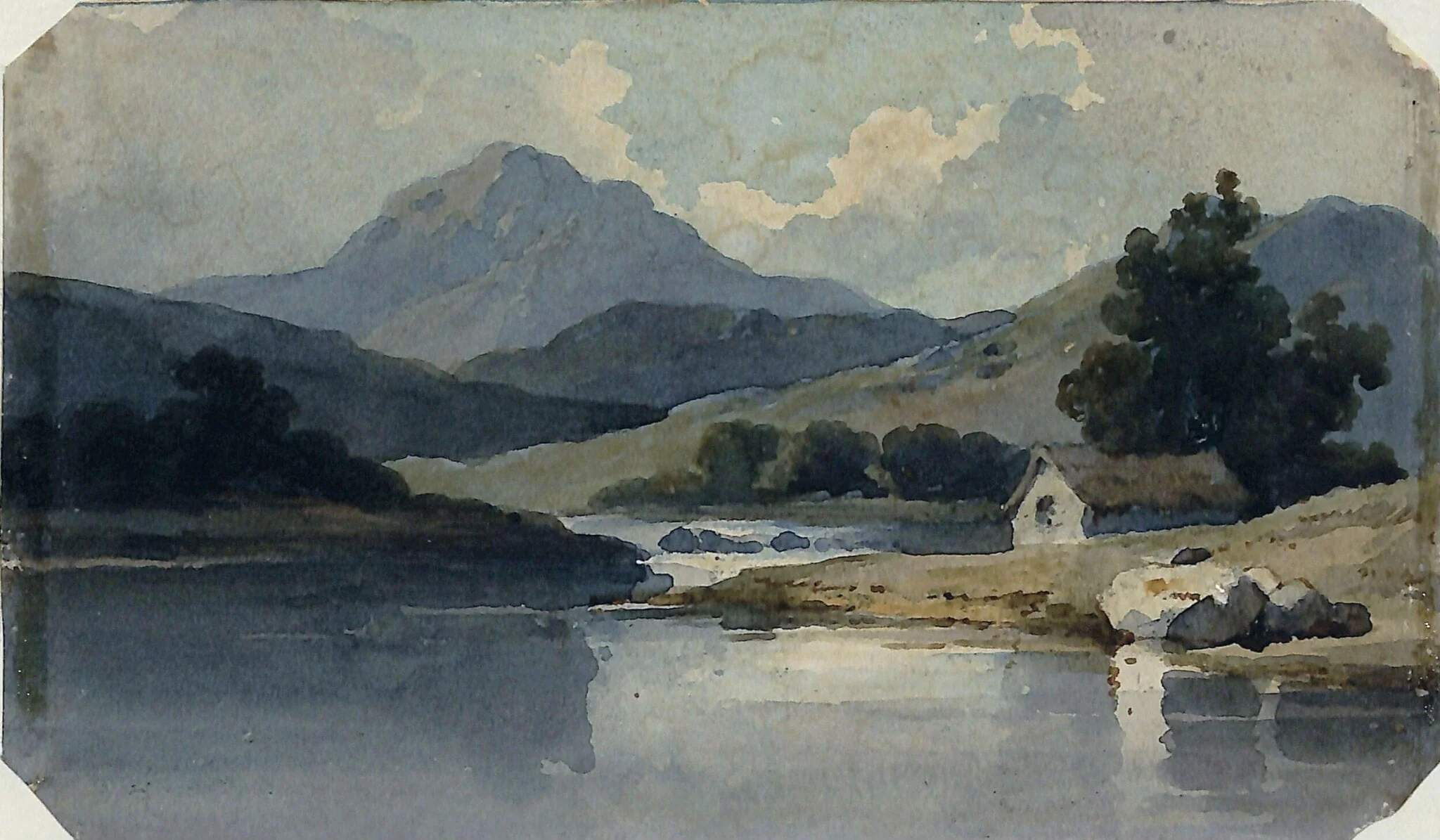 A Chinese River, by George Chinnery, watercolor, 1805