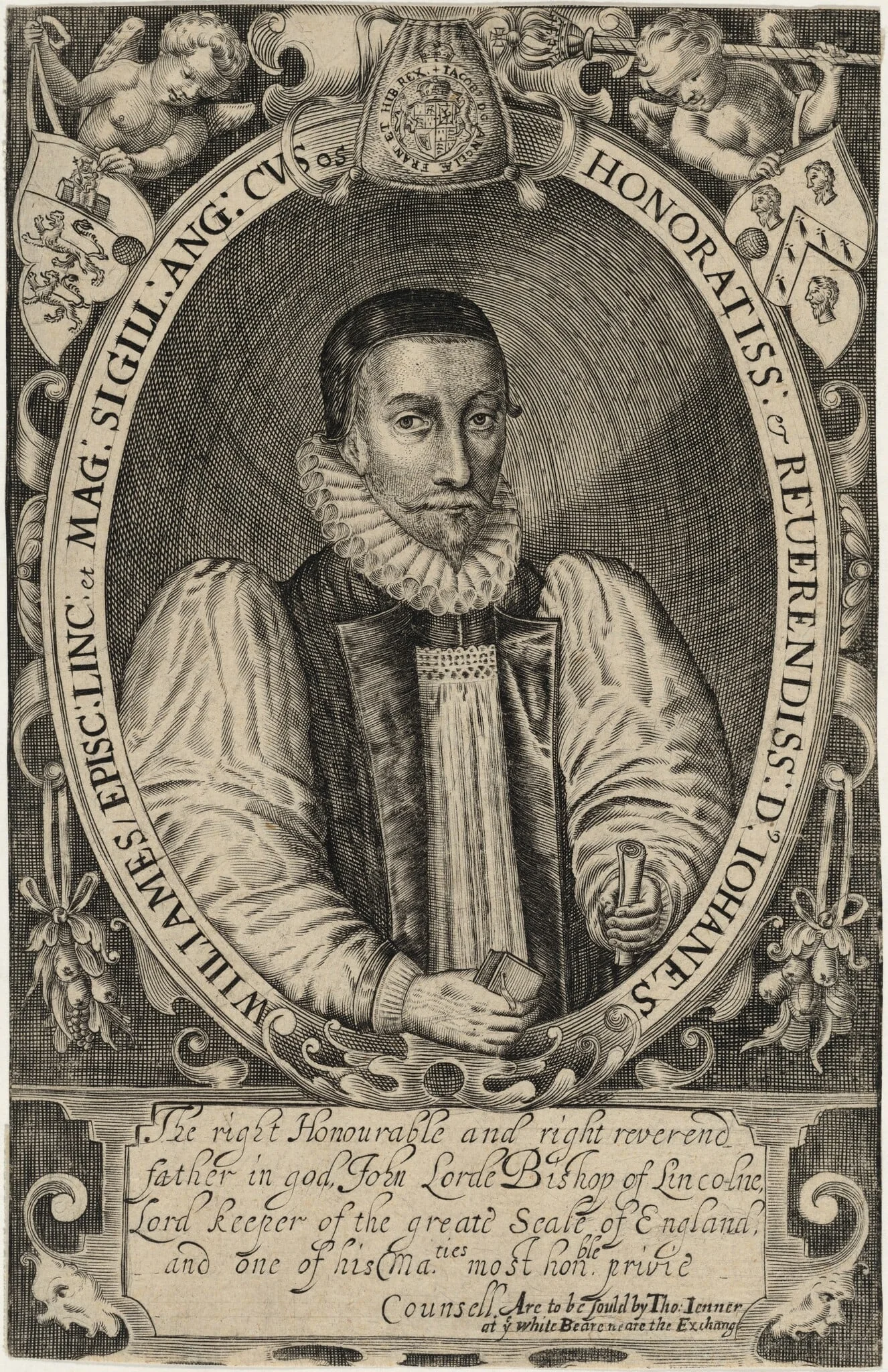John Williams, Archbishop of York, Lord Keeper, by Unknown 19th Century, ink, 1850