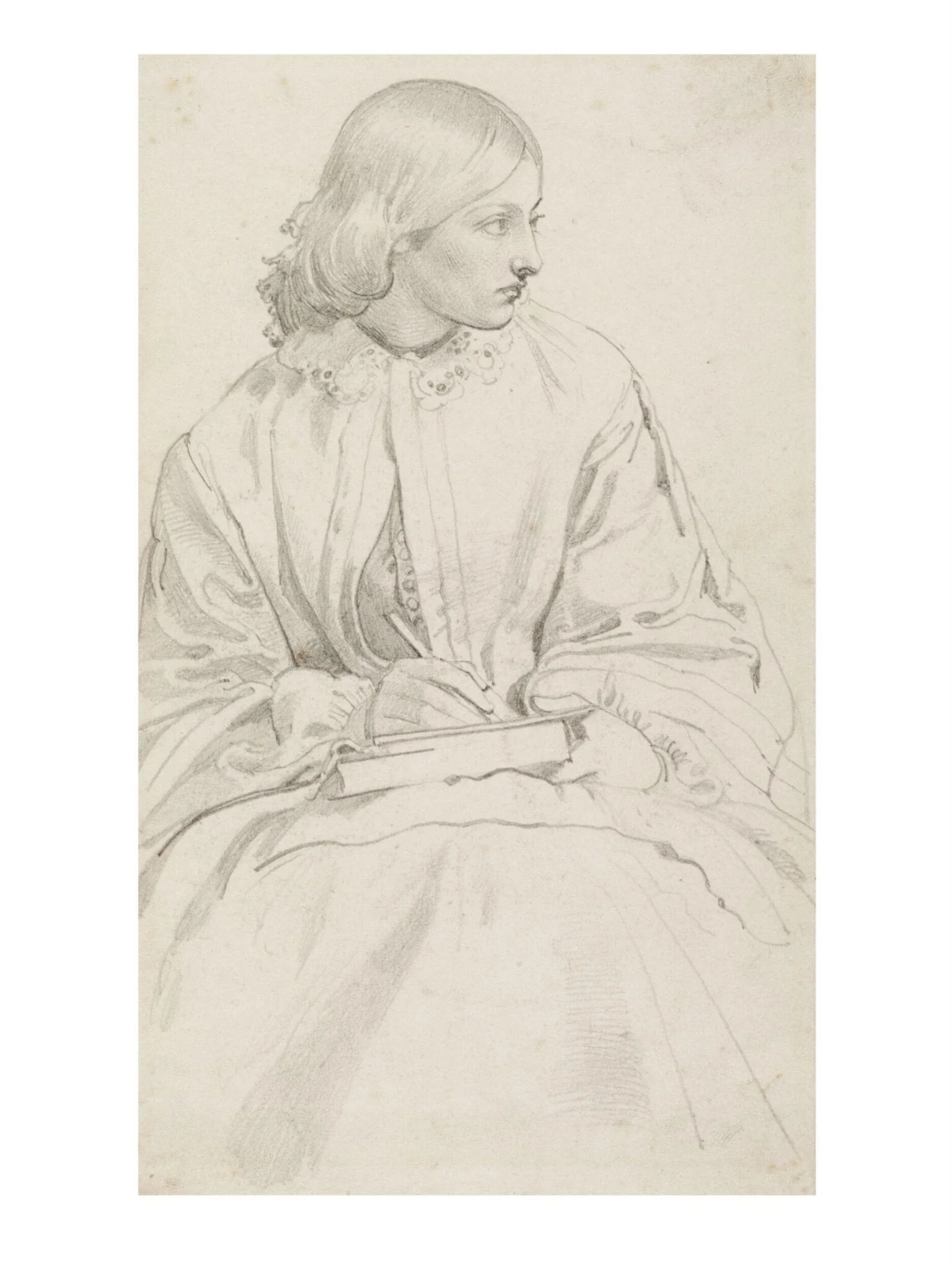 Woman writing, by Daniel Maclise, 1825