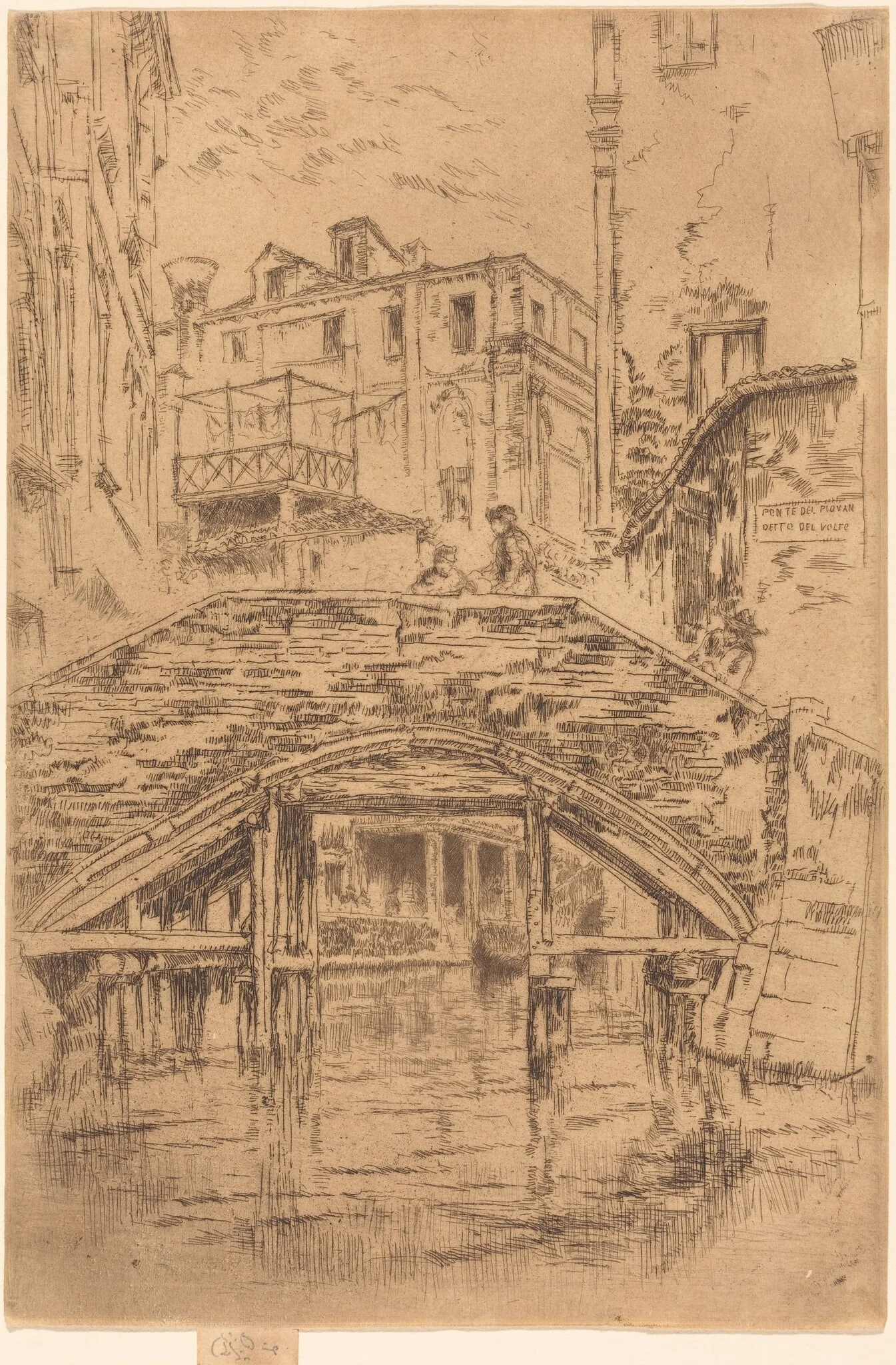 Ponte del Piovan, by James McNeill Whistler, ink, 1880