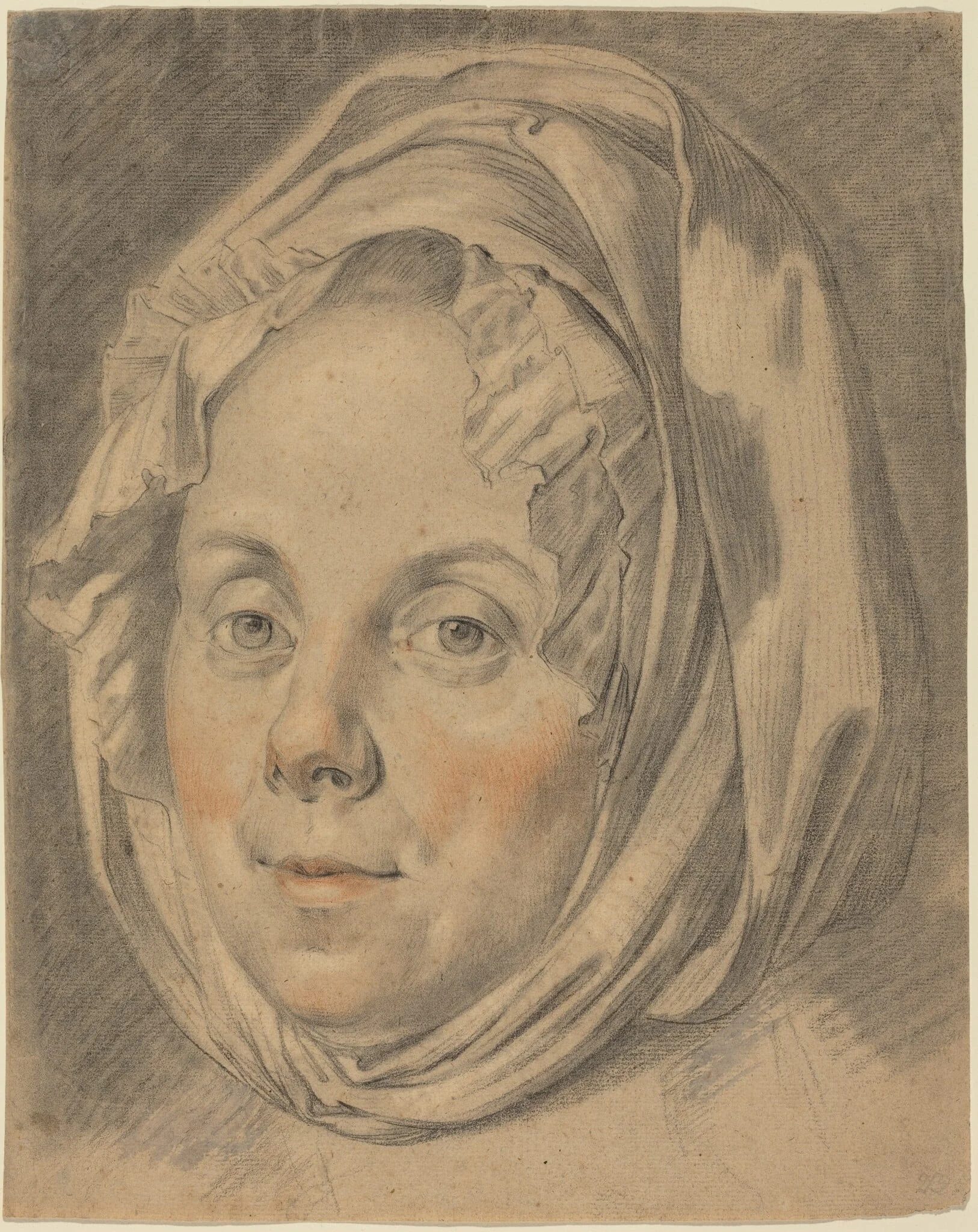 Head of a Matron, by Anton Johann Tischbein, chalk, 1752