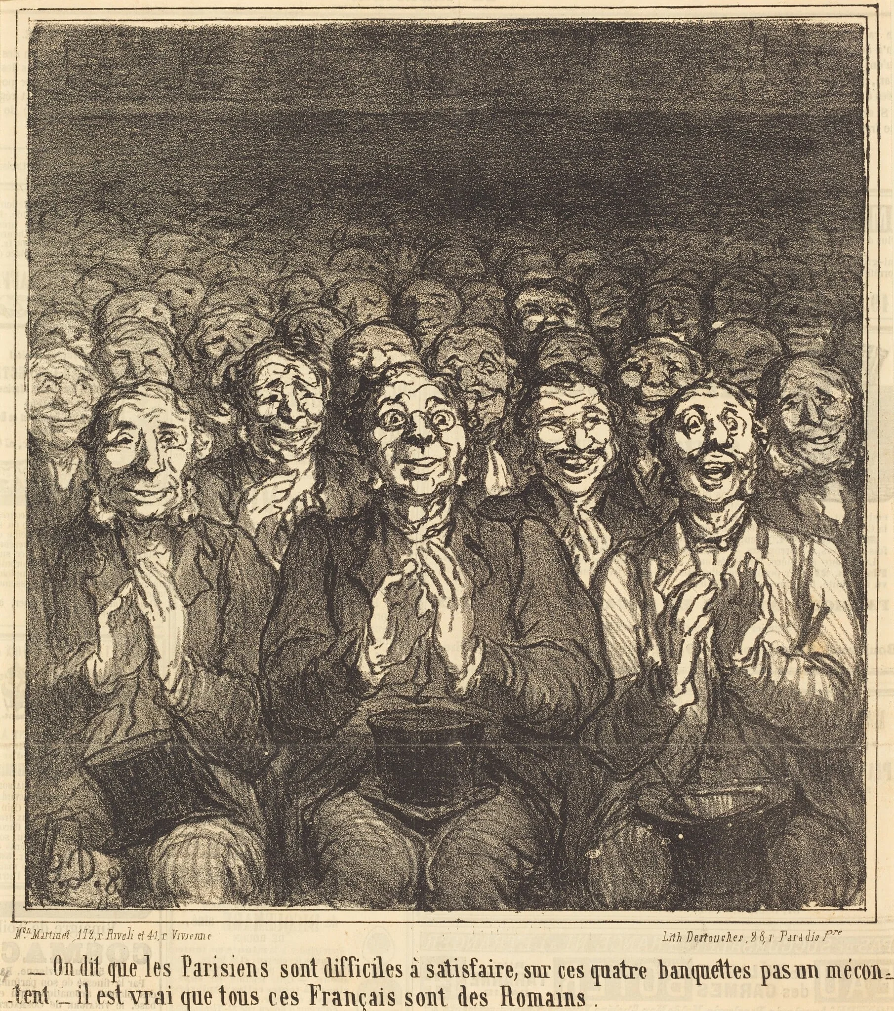 On dit que les Parisiens..., by Honoré Daumier, ink, 1864