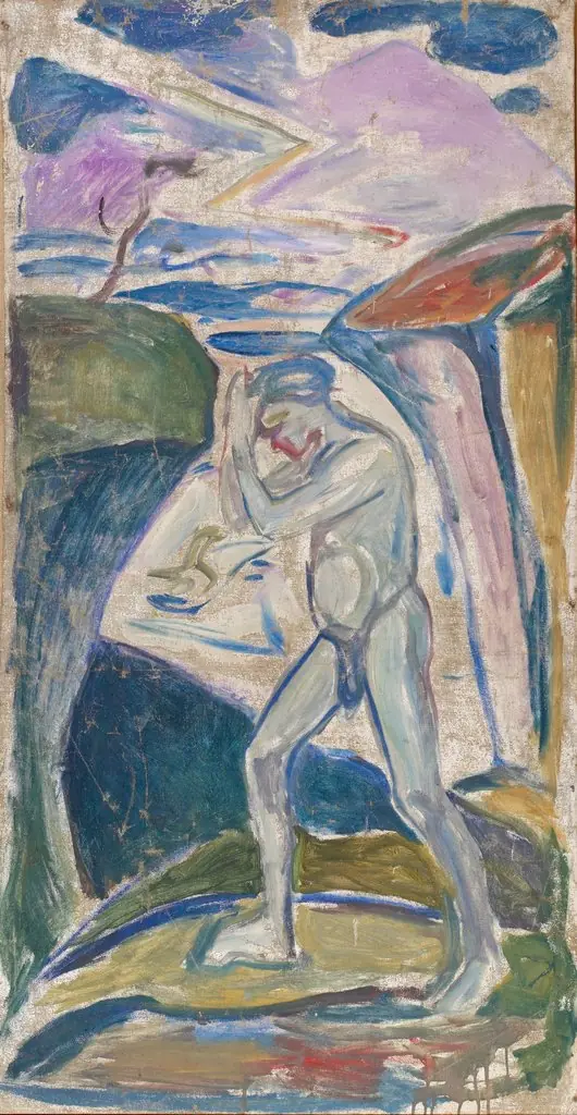 Naked Man in Rocky Landscape