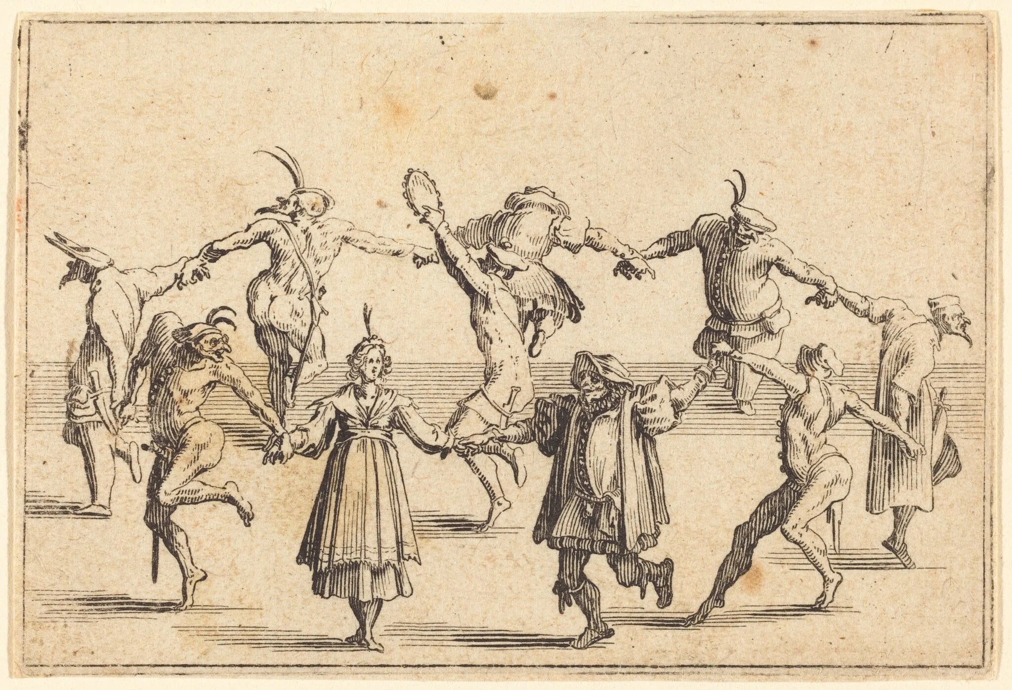 The Dance, by Jacques Callot, ink, 1622