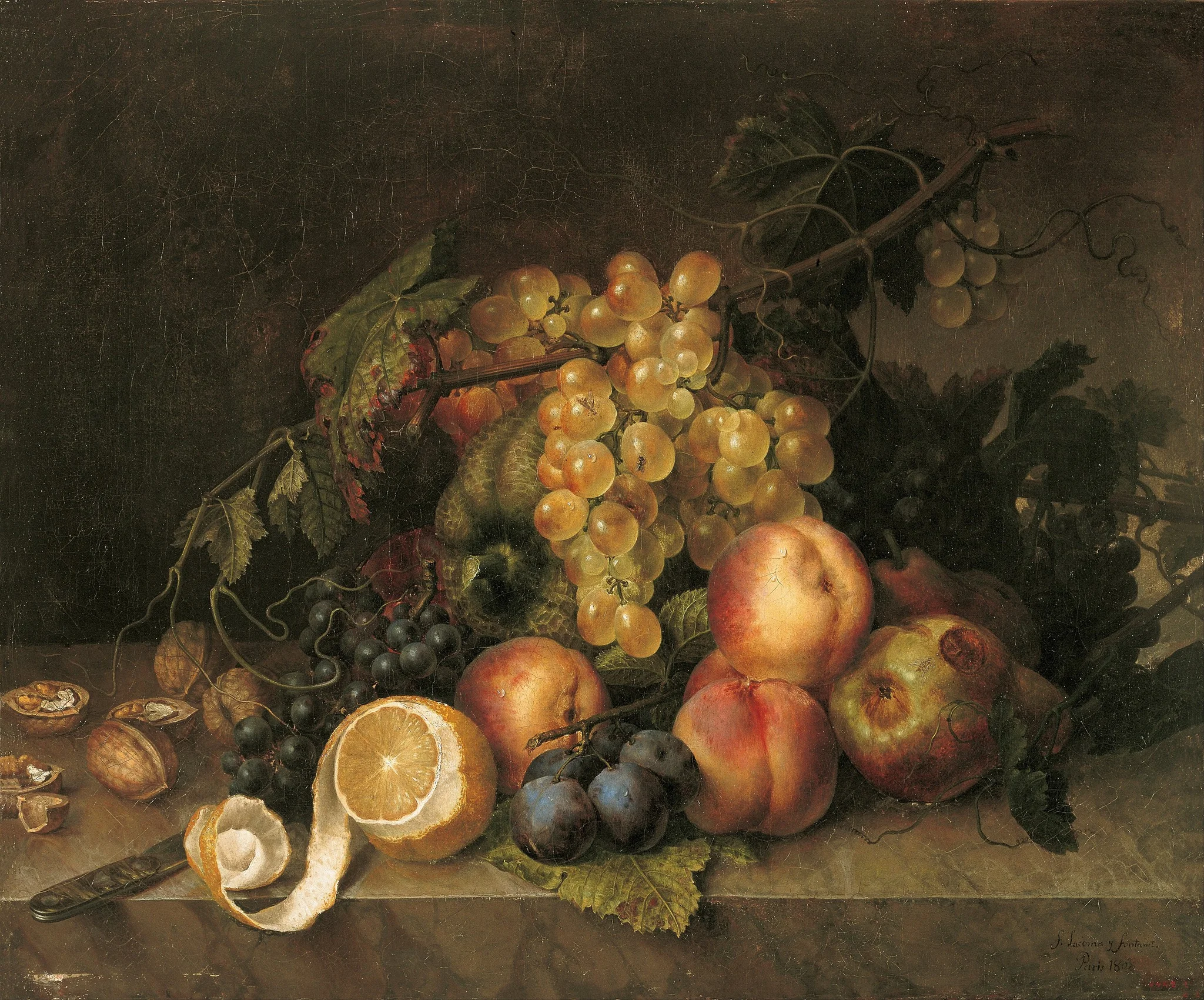 Still Life, by Francisco Lacoma y Fontanet, oil, 1808