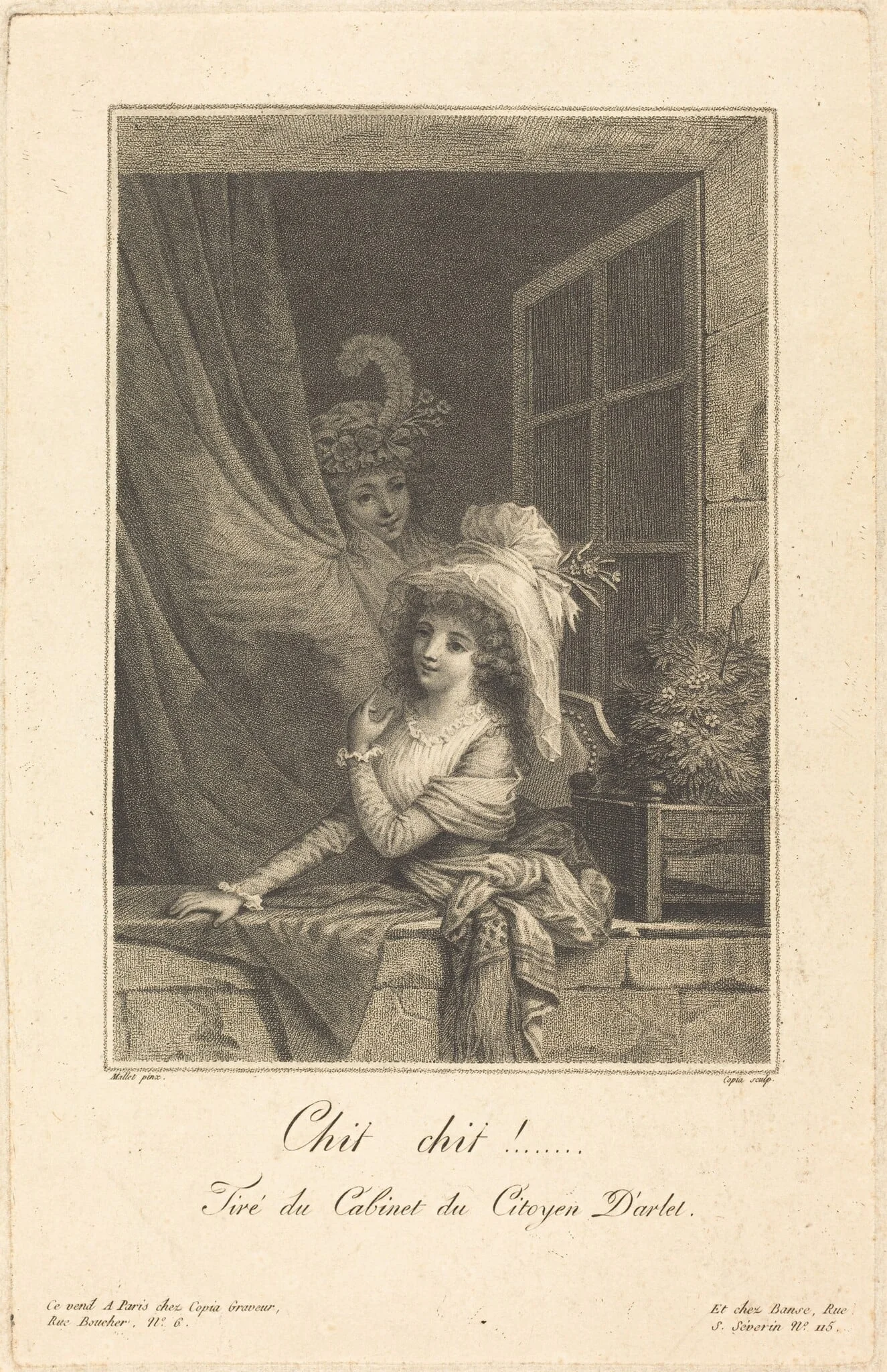 Chit chit, by Jacques-Louis Copia, ink, 1782