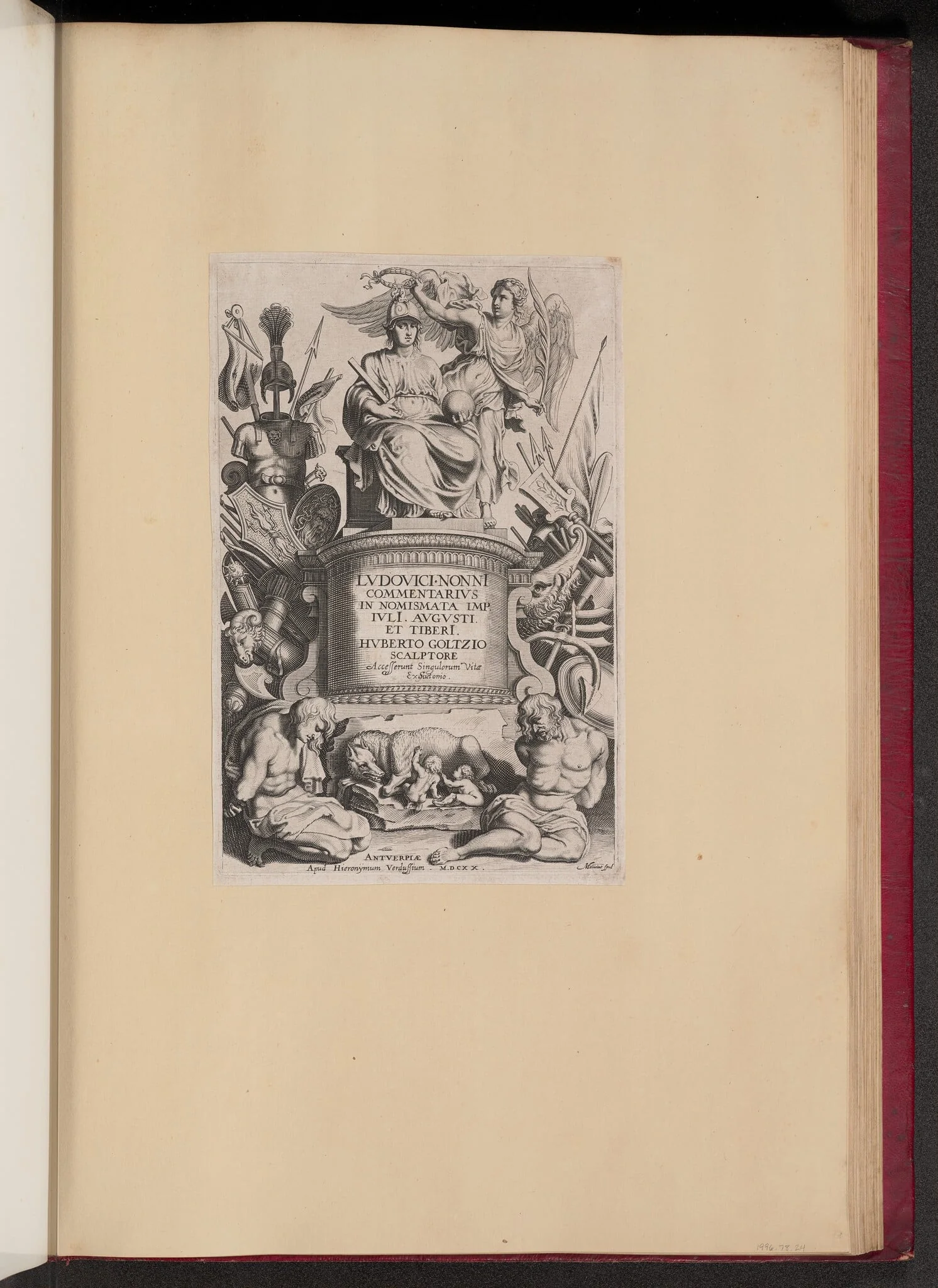 Title Page for Ludovicus Nonnius, Commentarius in Nomismata, by Michel Lasne, ink, 1620