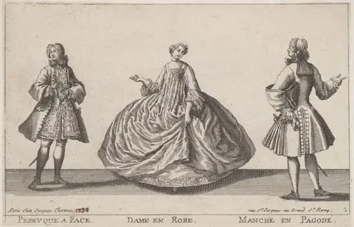 Perruque à Face/Dame en Robe/Manche en Pagode