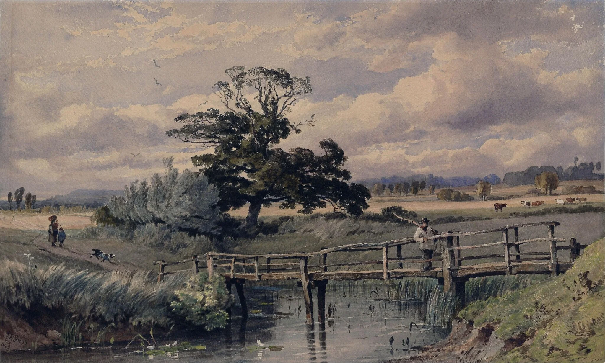Landscape, by George Arthur Fripp, watercolor, 1849