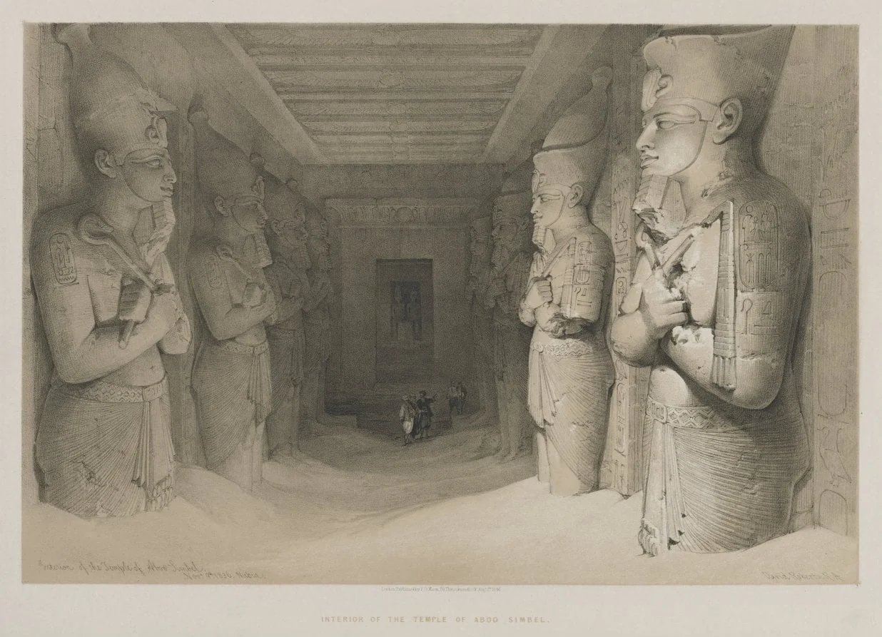 Egypt and Nubia, Volume I: Interior of the Temple of Aboo-Simbel, by Louis Haghe, 1846
